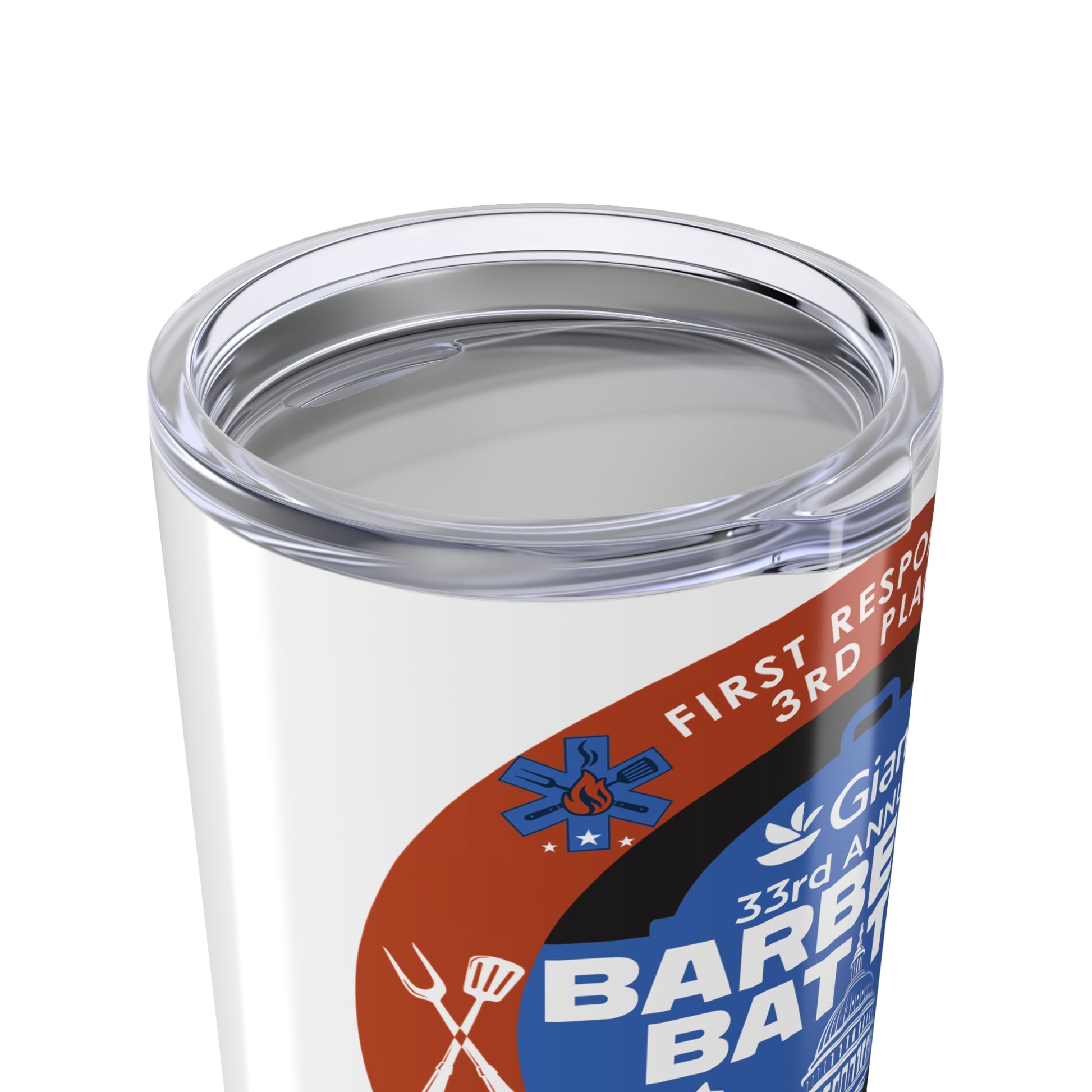3rd Place First Responders Barbecue Battle Tumbler, 20oz Insulated Travel Mug - Amazing Faith Designs