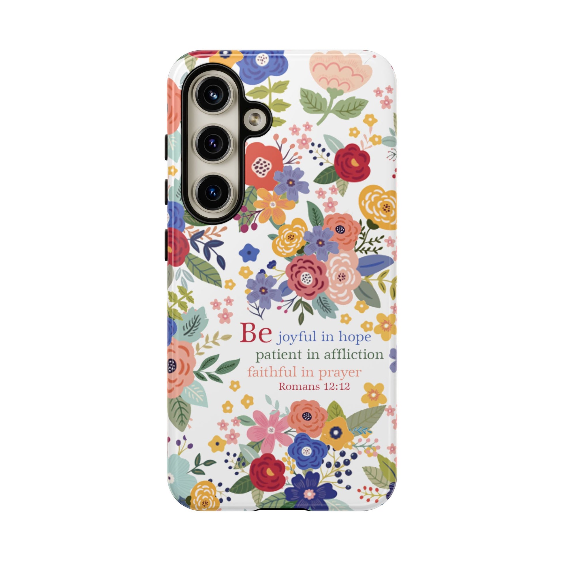 Be Joyful Floral Christian Tough Samsung Phone Case - Amazing Faith Designs