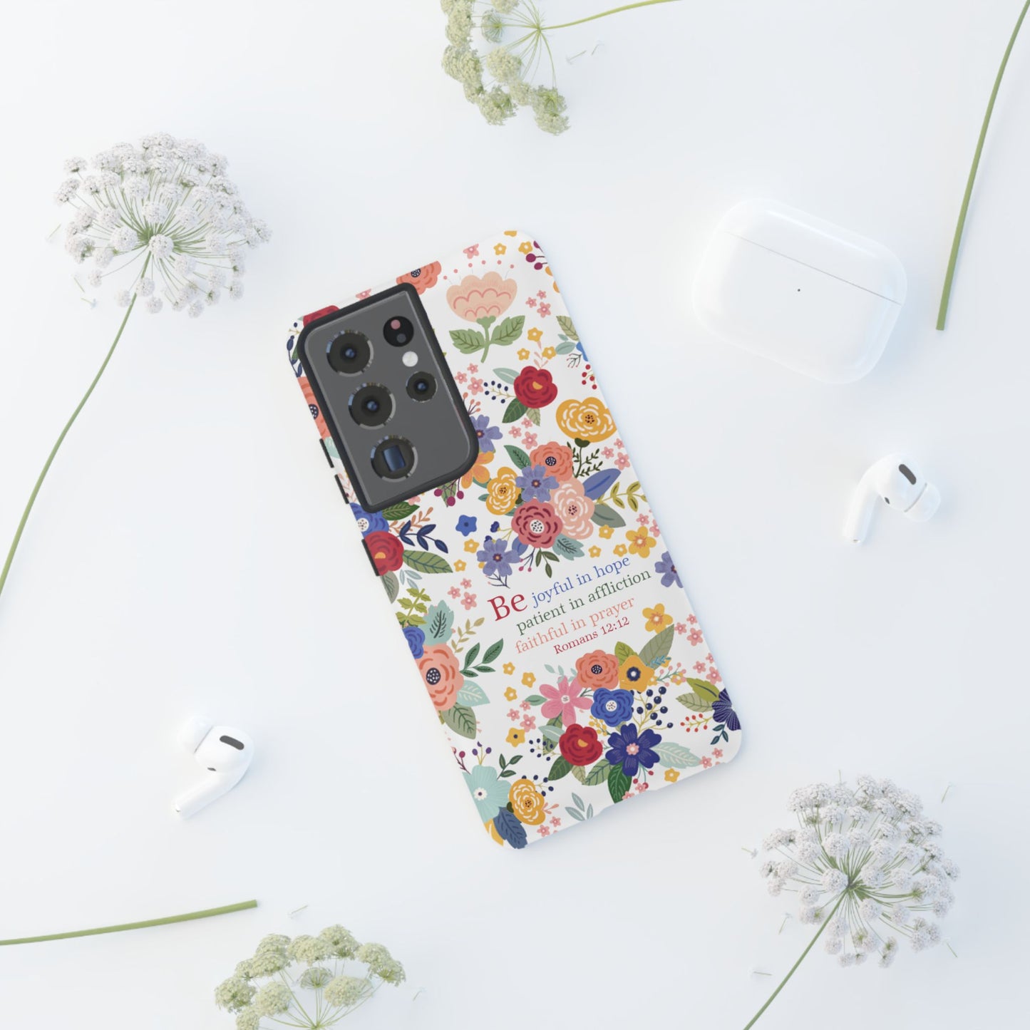 Be Joyful Floral Christian Tough Samsung Phone Case - Amazing Faith Designs