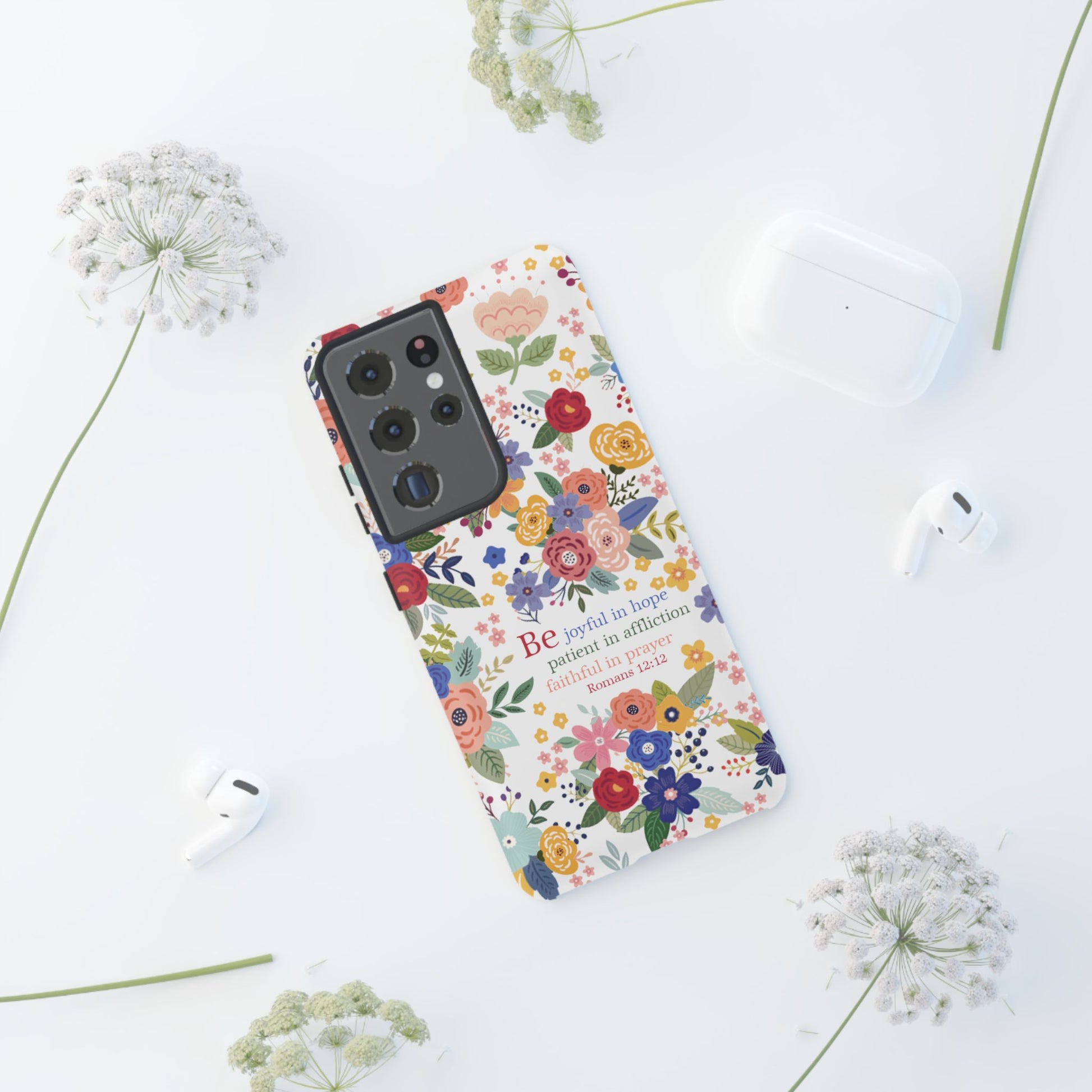 Be Joyful Floral Christian Tough Samsung Phone Case - Amazing Faith Designs