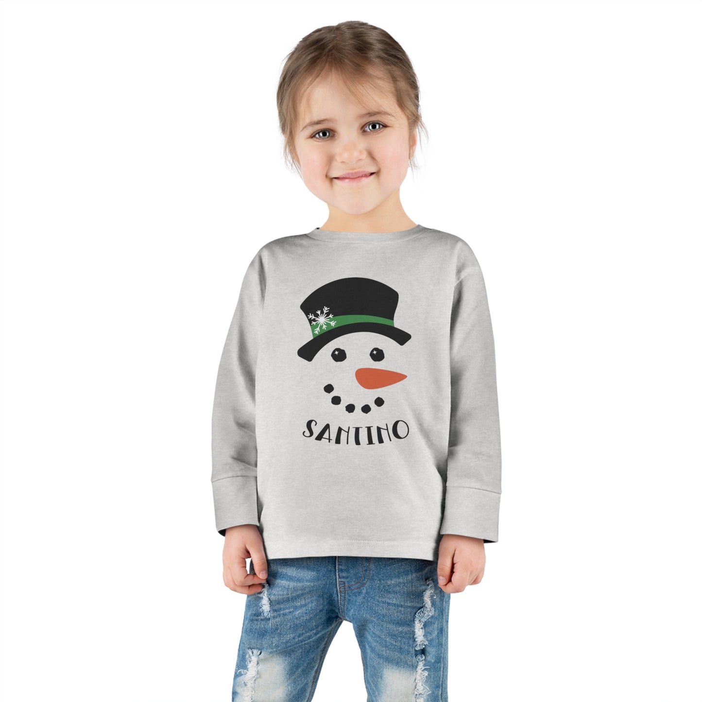 Snowman Personalized Toddler Long Sleeve Tee - Amazing Faith Designs
