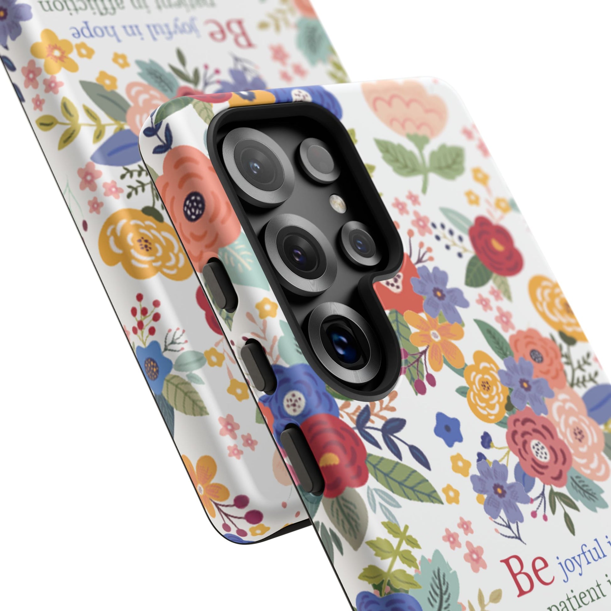 Be Joyful Floral Christian Tough Samsung Phone Case - Amazing Faith Designs