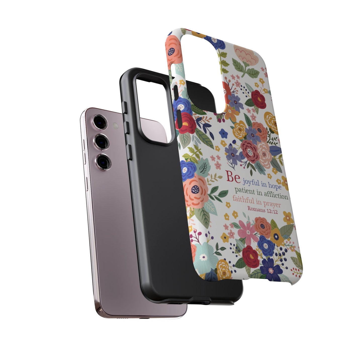 Be Joyful Floral Christian Tough Samsung Phone Case - Amazing Faith Designs