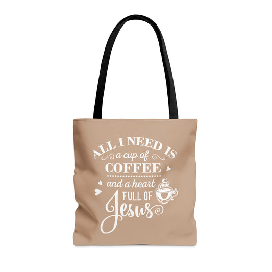 Coffee and Jesus Tote Bag | Christian Tote Bag - Amazing Faith Designs