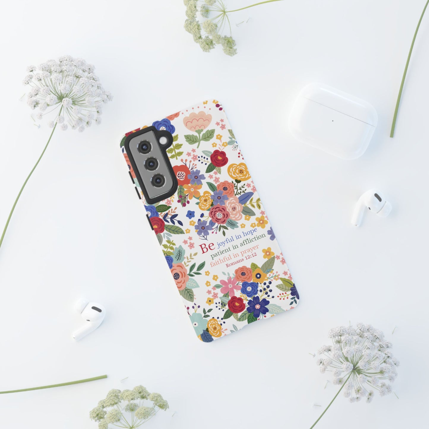 Be Joyful Floral Christian Tough Samsung Phone Case - Amazing Faith Designs