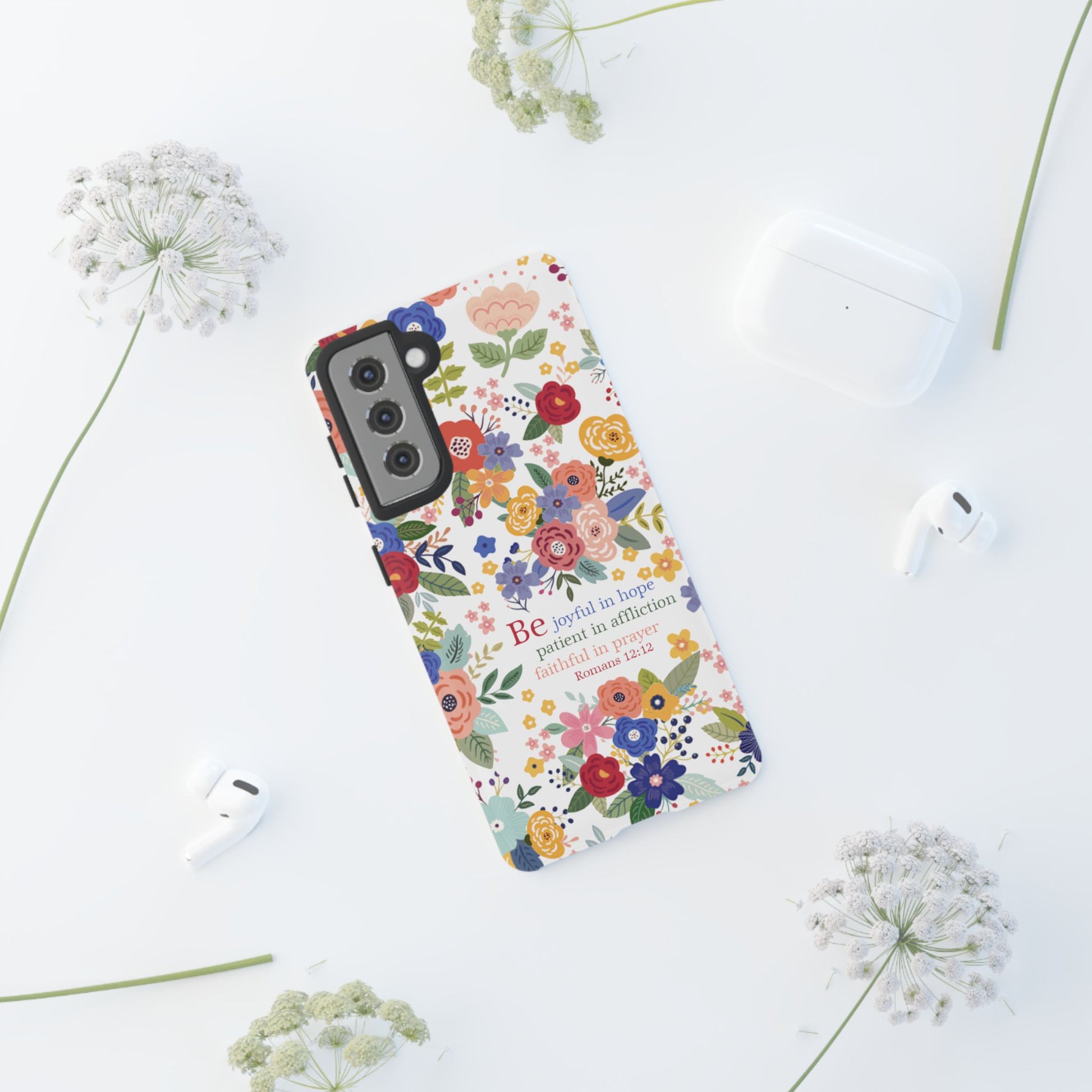 Be Joyful Floral Christian Tough Samsung Phone Case - Amazing Faith Designs