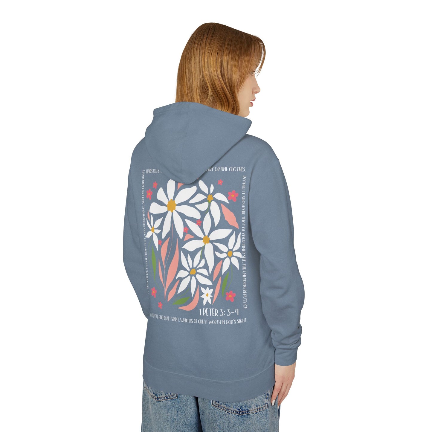 Inspirational Floral Hoodie - Beautiful in God's Sight - Amazing Faith Designs