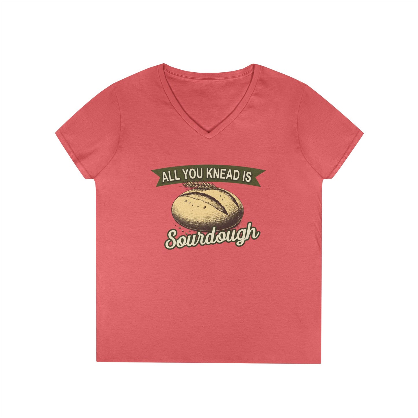 All You Knead is Sourdough Bakery V-Neck Shirt - Logo on Back - Amazing Faith Designs