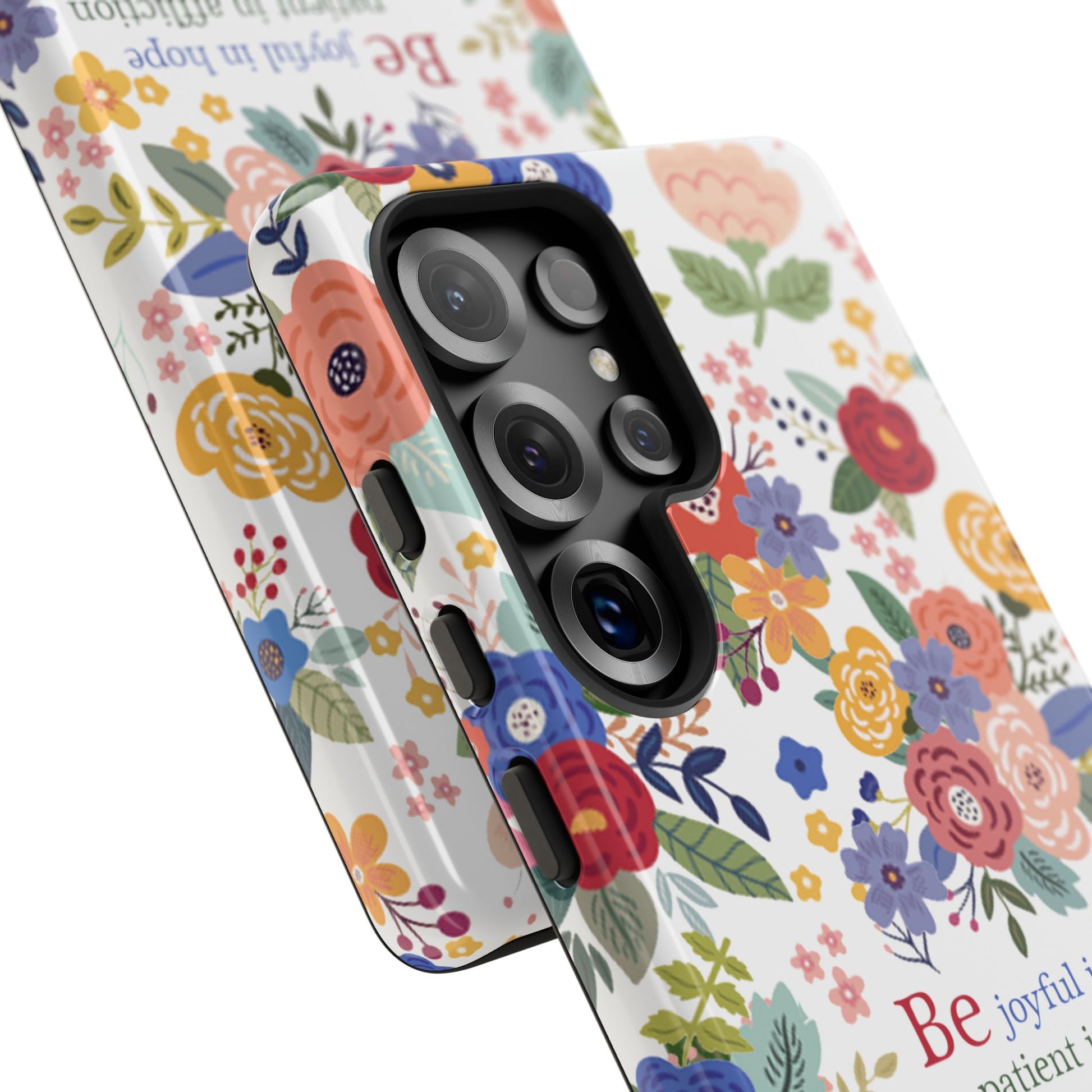 Be Joyful Floral Christian Tough Samsung Phone Case - Amazing Faith Designs
