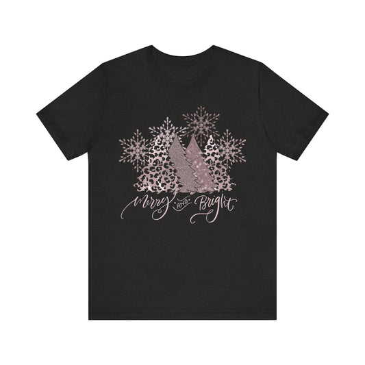 Merry and Bright Leopard Christmas Shirt - Amazing Faith Designs