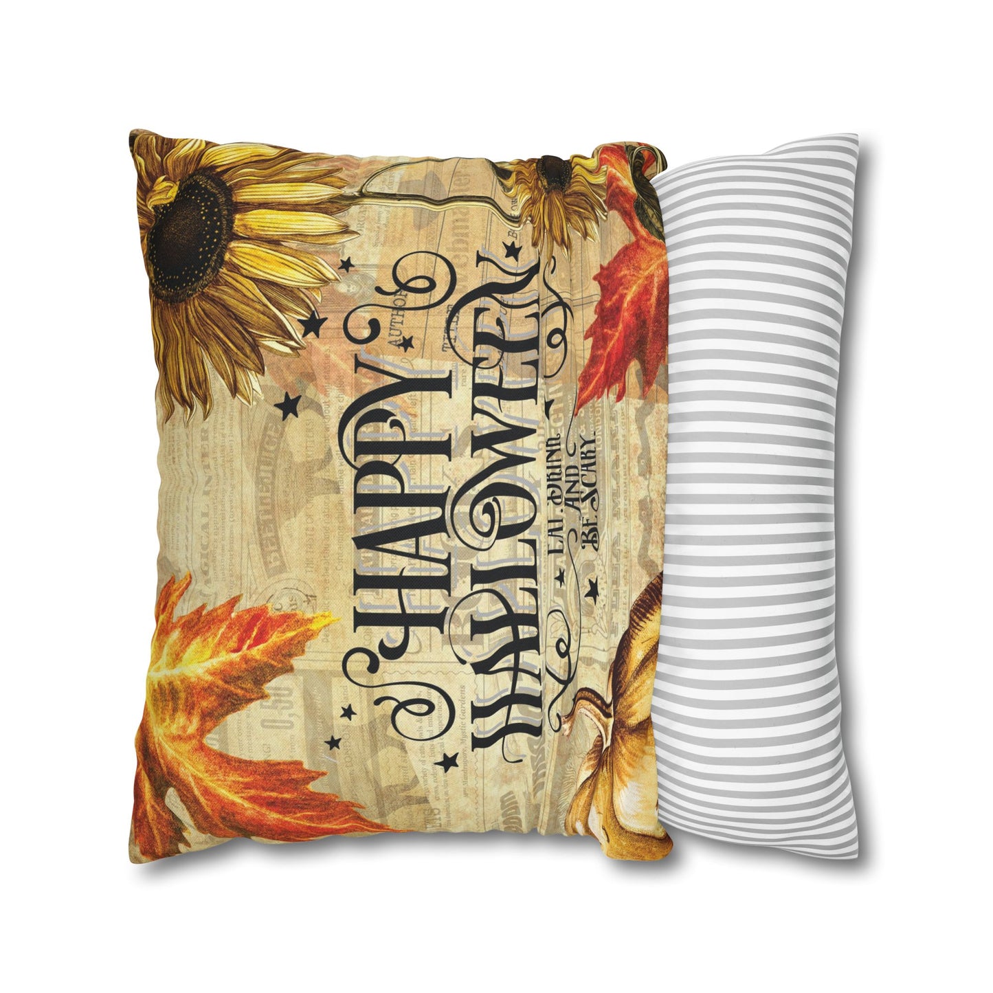 Vintage Happy Halloween Throw Pillow Cover - Amazing Faith Designs