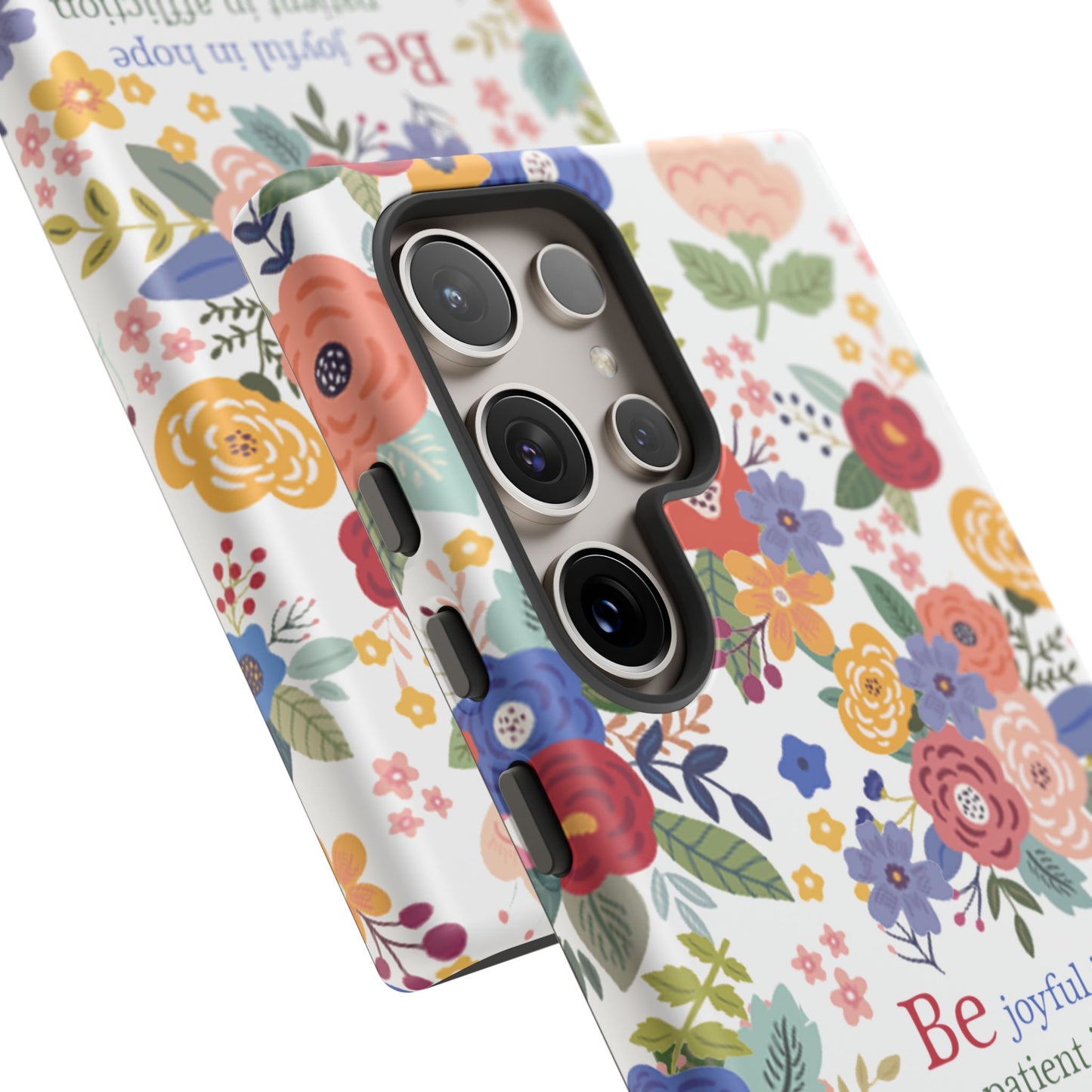 Be Joyful Floral Christian Tough Samsung Phone Case - Amazing Faith Designs