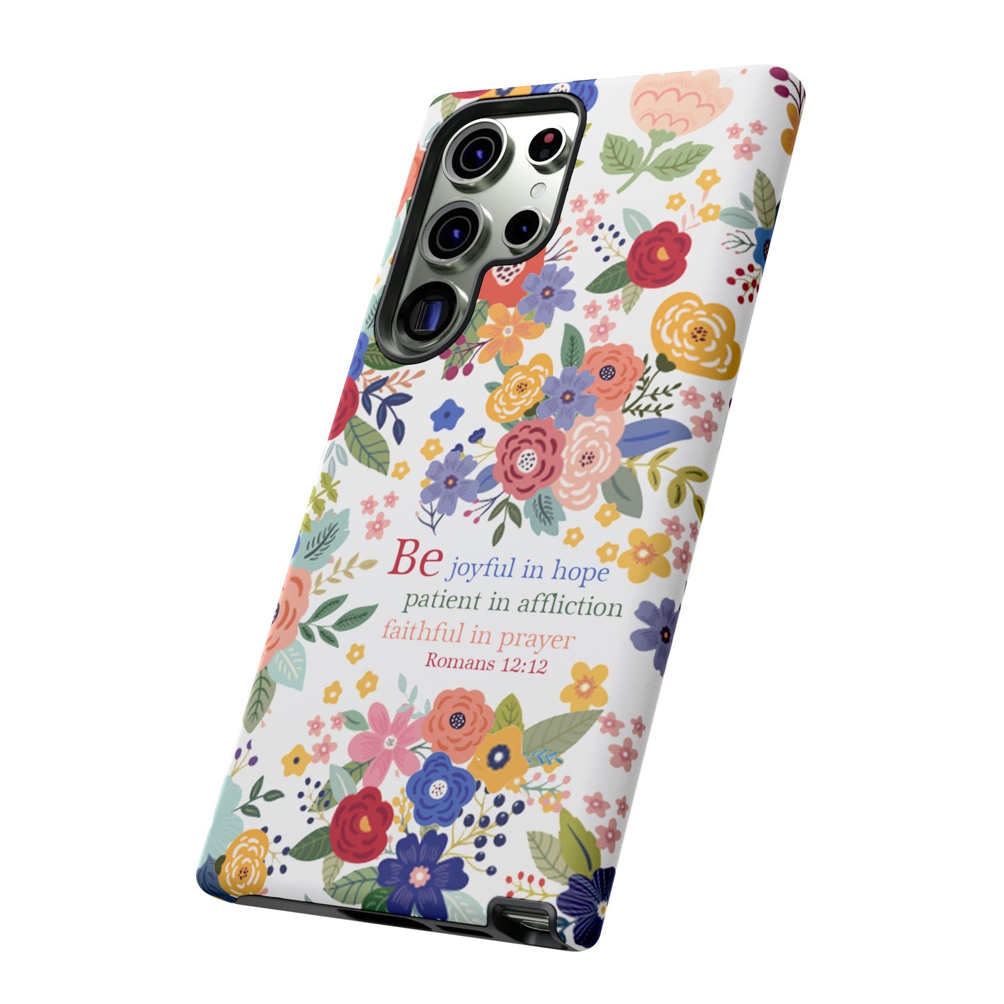 Be Joyful Floral Christian Tough Samsung Phone Case - Amazing Faith Designs