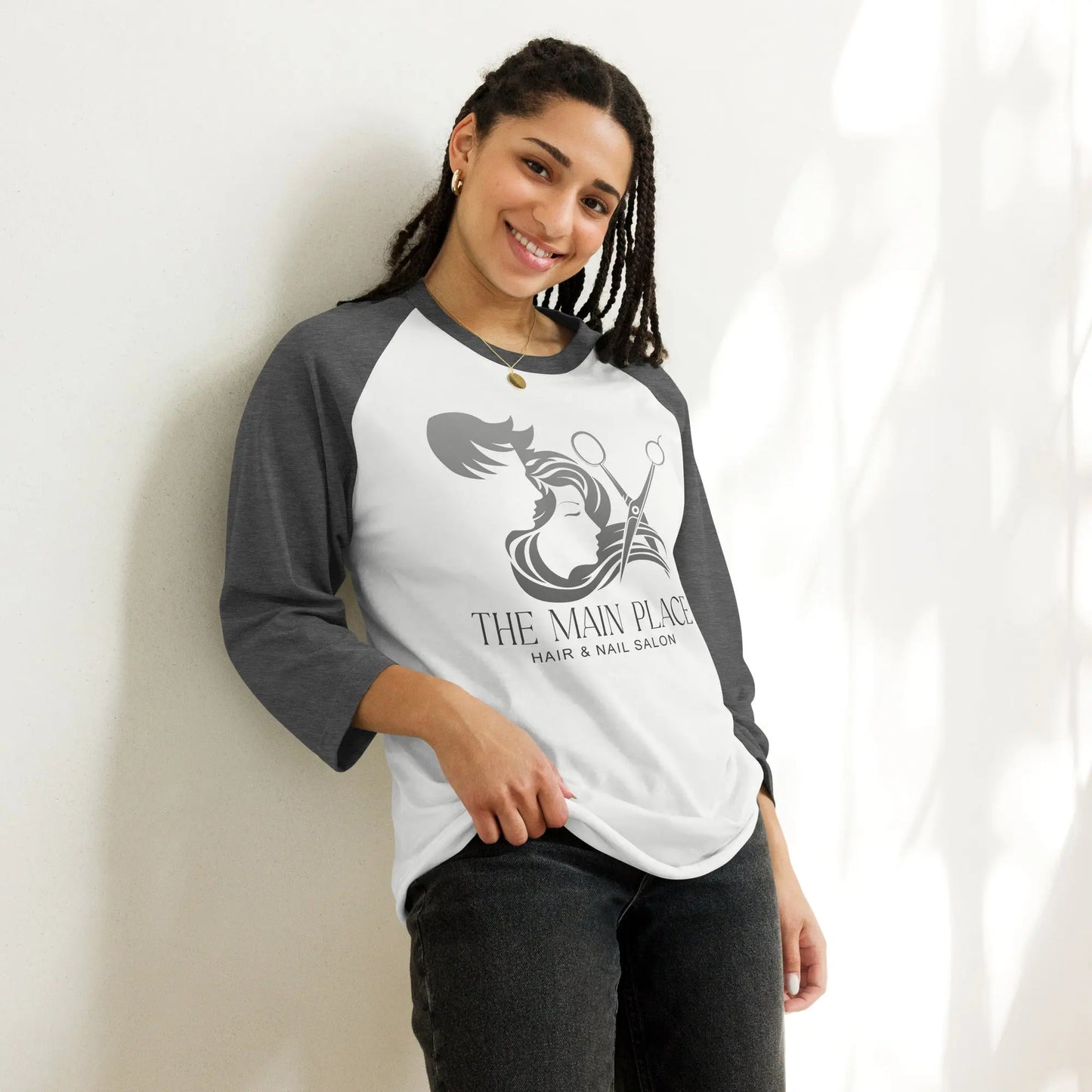 Hair Salon Personalized 3/4 sleeve raglan shirt Amazing Faith Designs