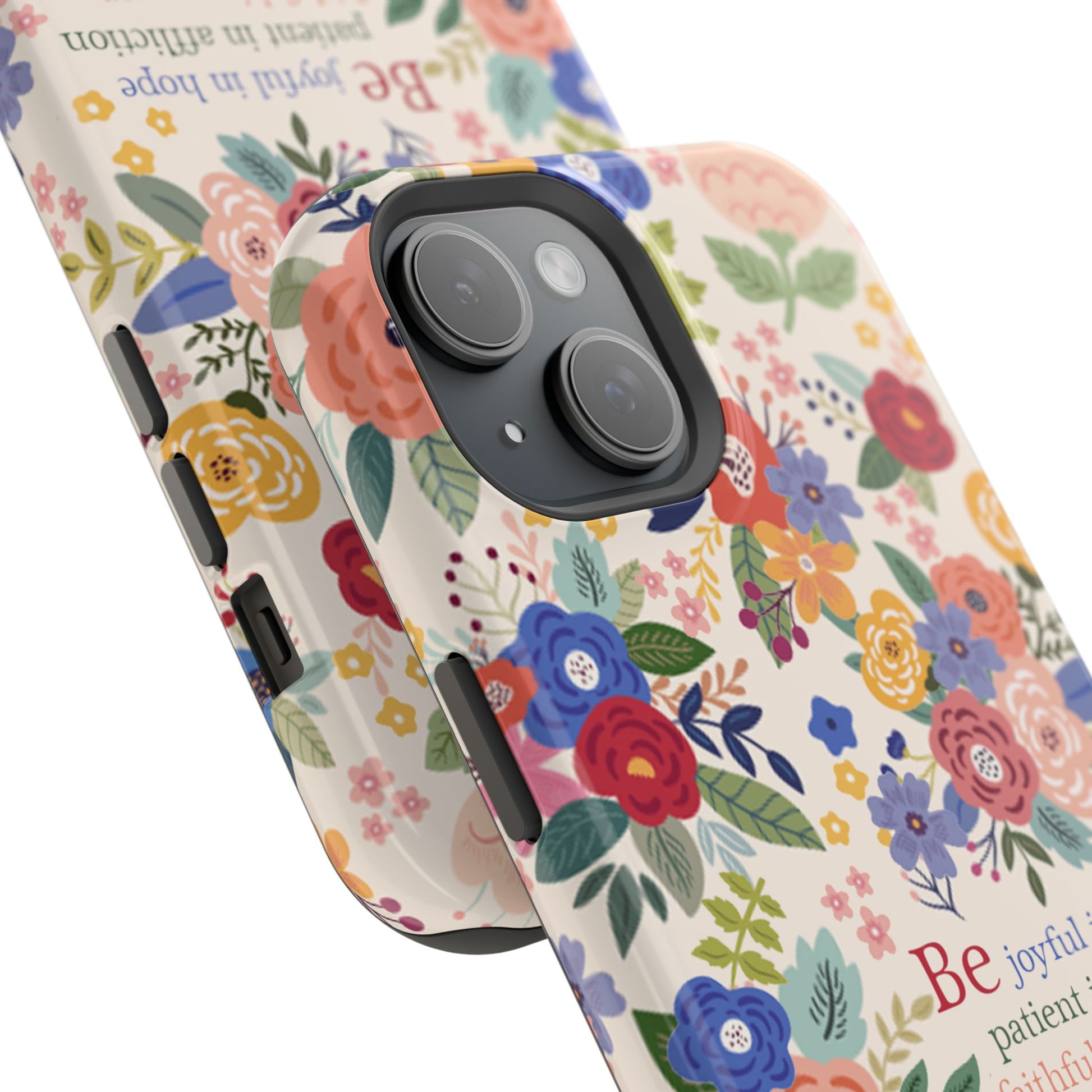 Be Joyful Floral Christian Magsafe Tough Phone Case - Amazing Faith Designs