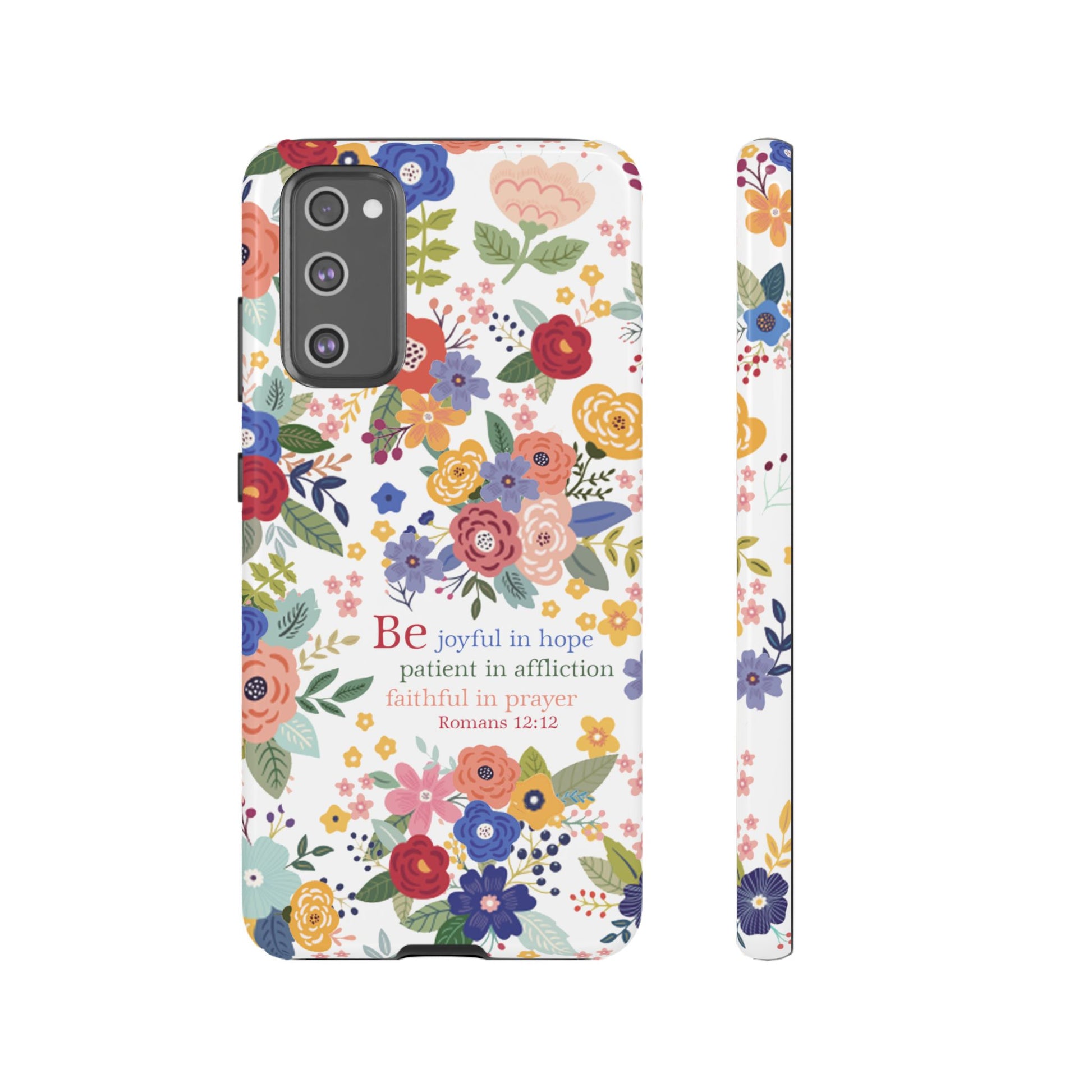 Be Joyful Floral Christian Tough Samsung Phone Case - Amazing Faith Designs