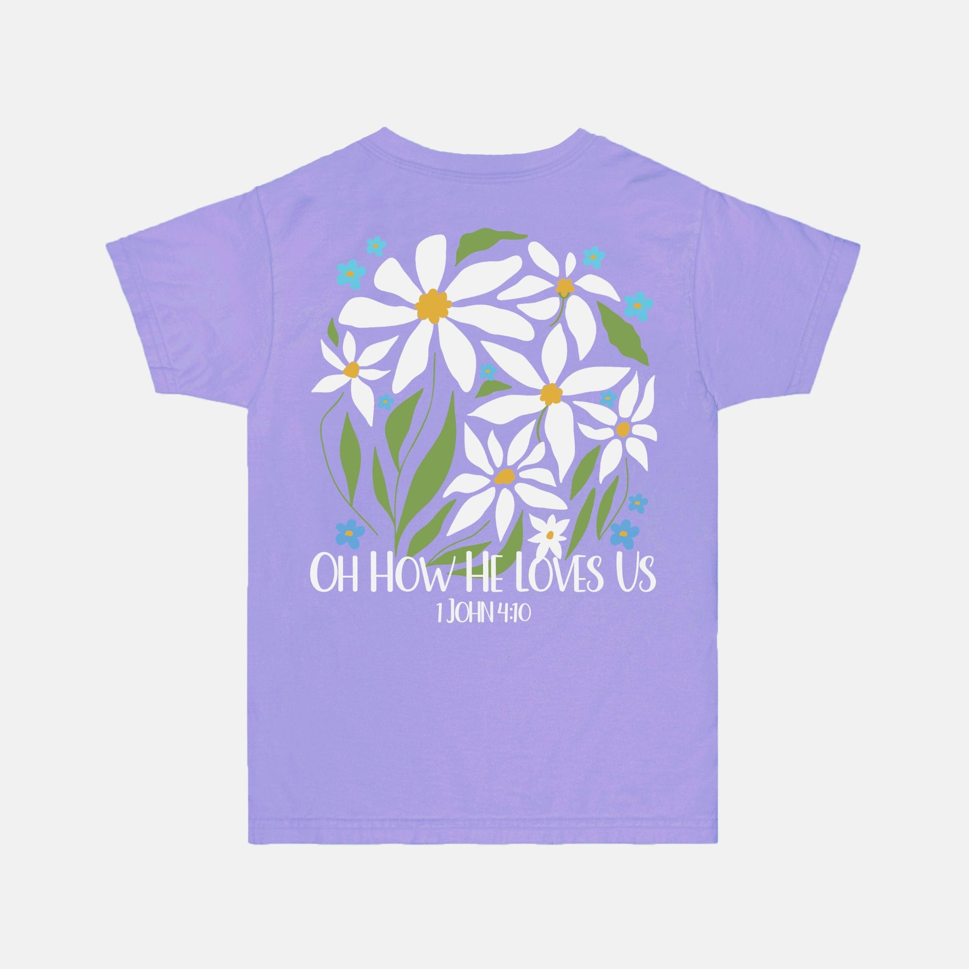 Boho Flowers Christian Shirt - Violet - Amazing Faith Designs