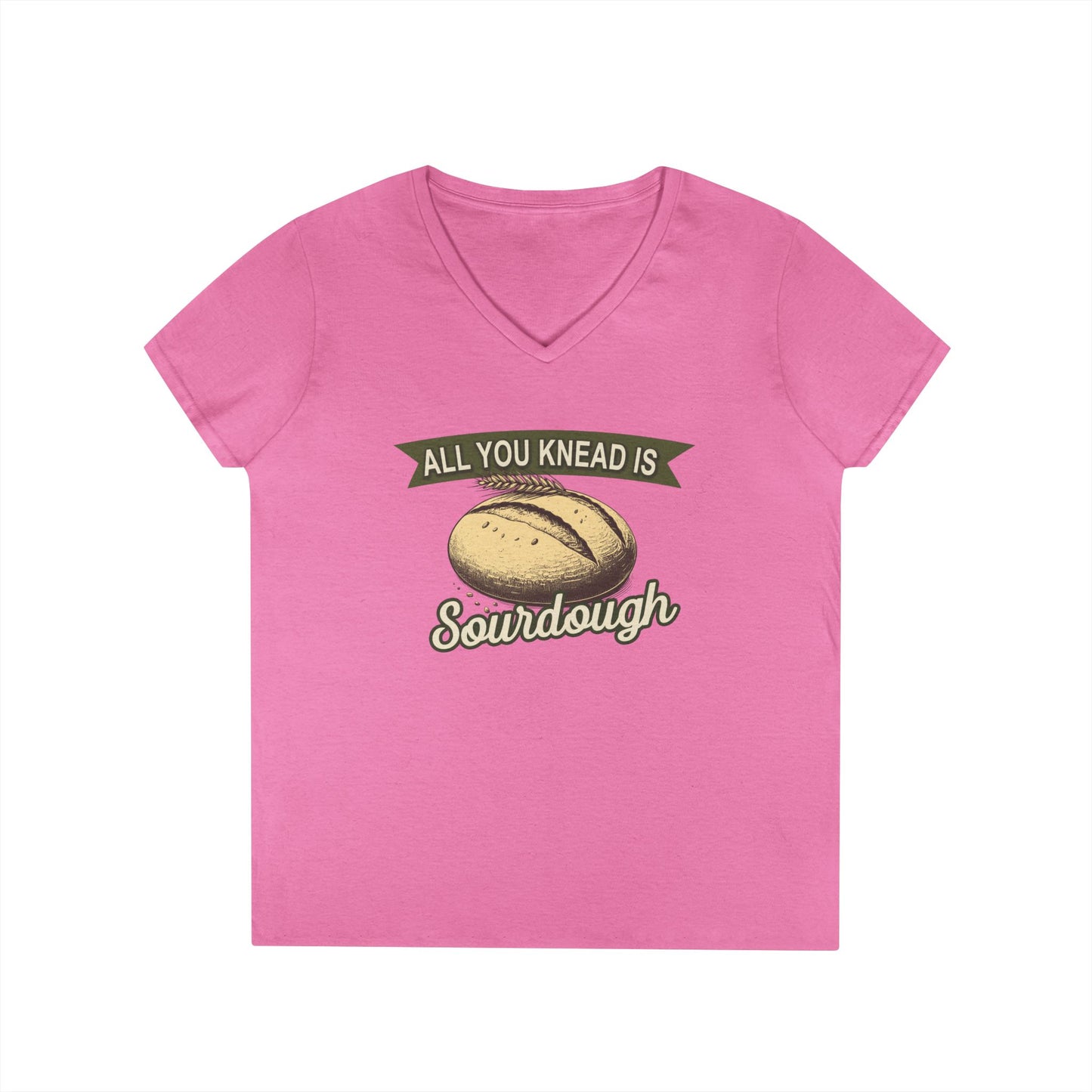 All You Knead is Sourdough Bakery V-Neck Shirt - Logo on Back - Amazing Faith Designs