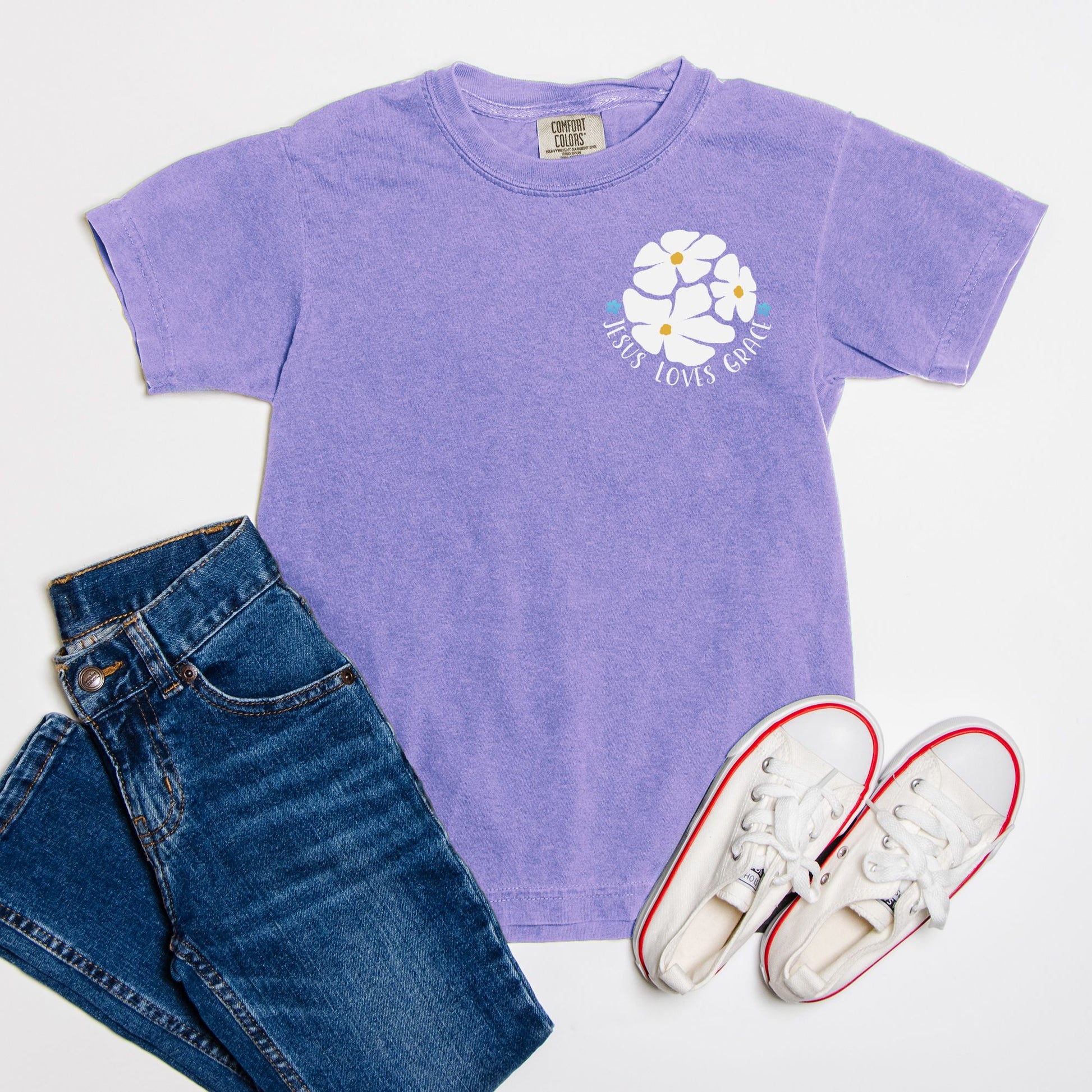 Boho Flowers Christian Shirt - Violet - Amazing Faith Designs