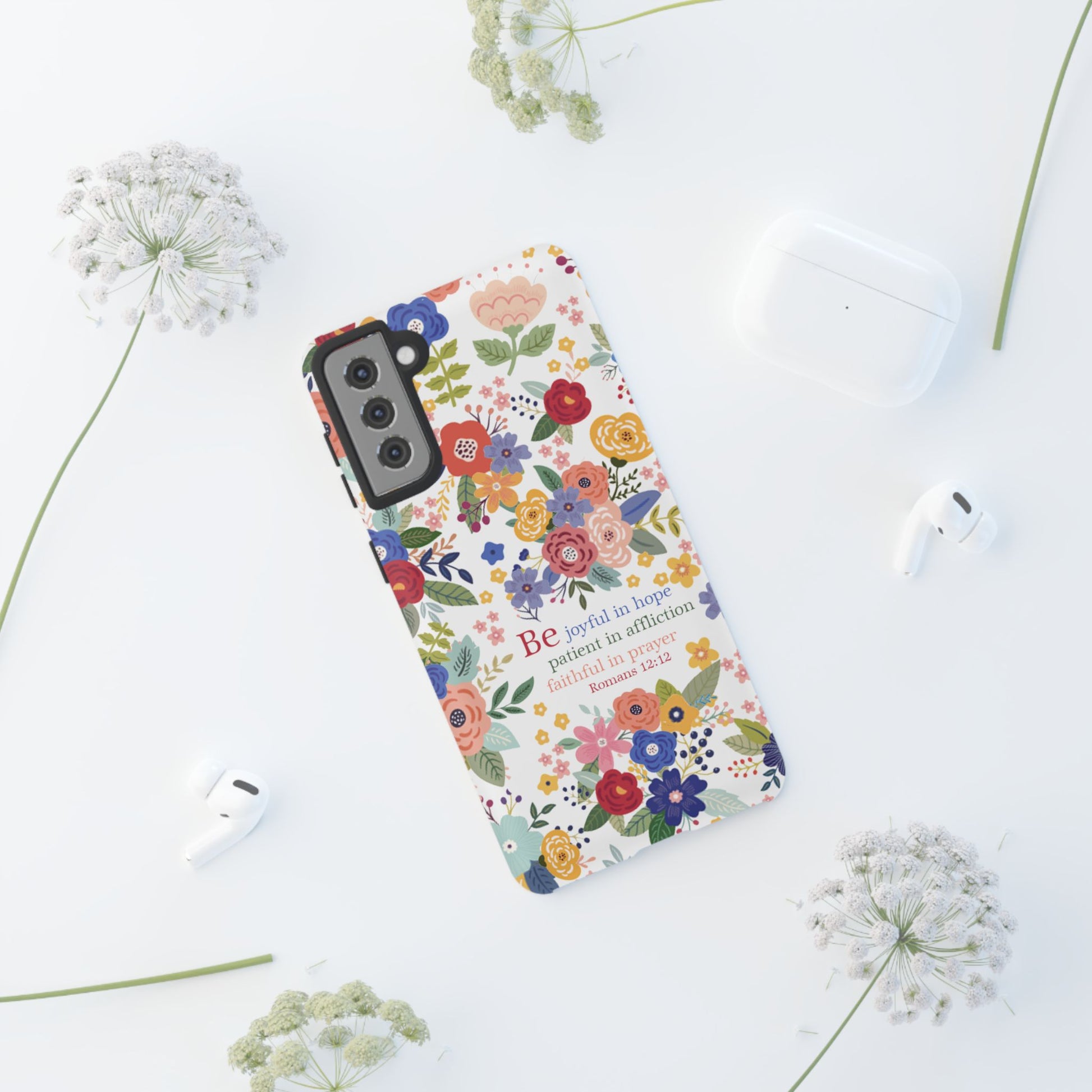 Be Joyful Floral Christian Tough Samsung Phone Case - Amazing Faith Designs