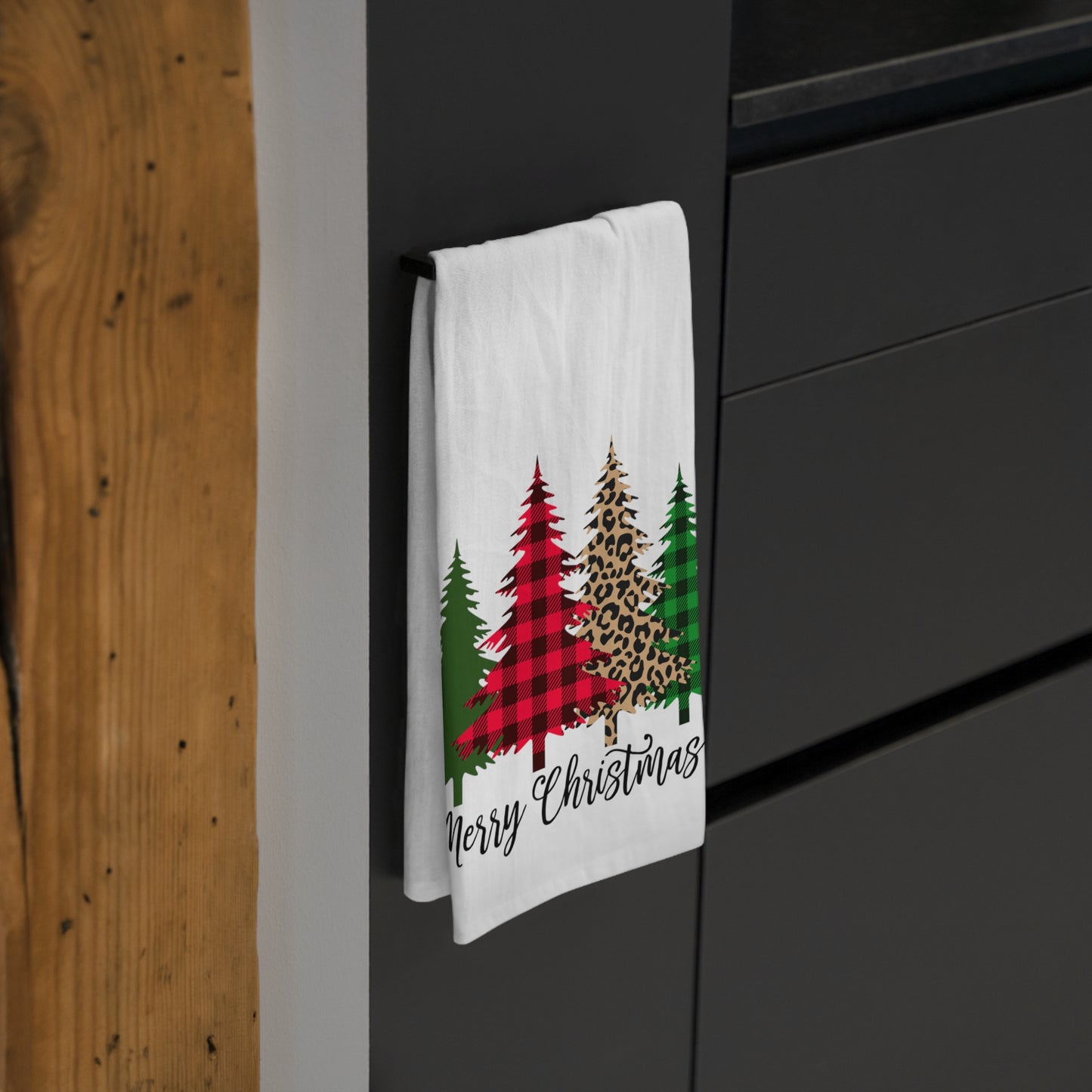 Leopard Christmas Trees Tea Towel - Amazing Faith Designs