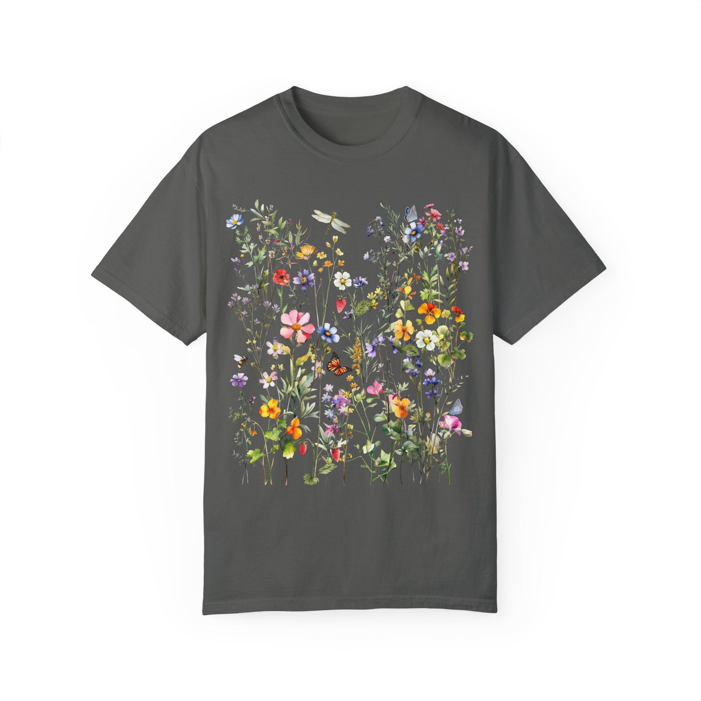 Vintage Wildflowers Garment Dyed Shirt - Amazing Faith Designs