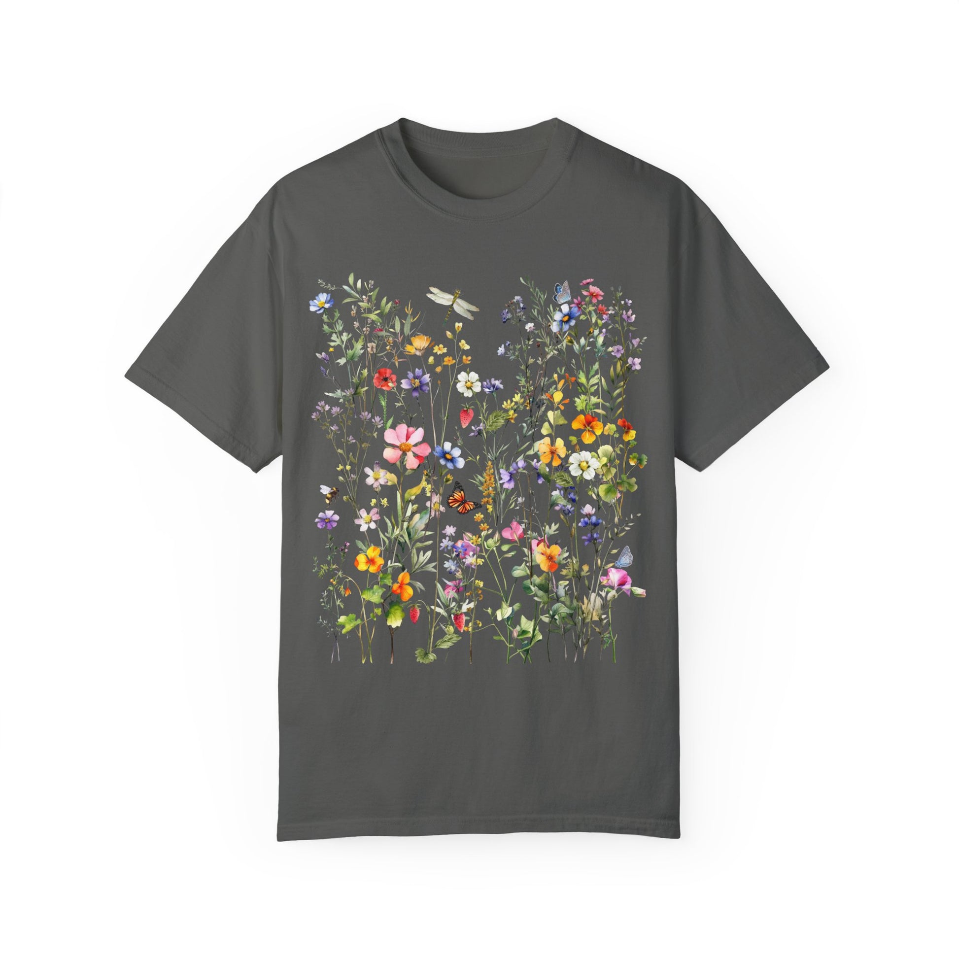 Vintage Wildflowers Garment Dyed Shirt - Amazing Faith Designs