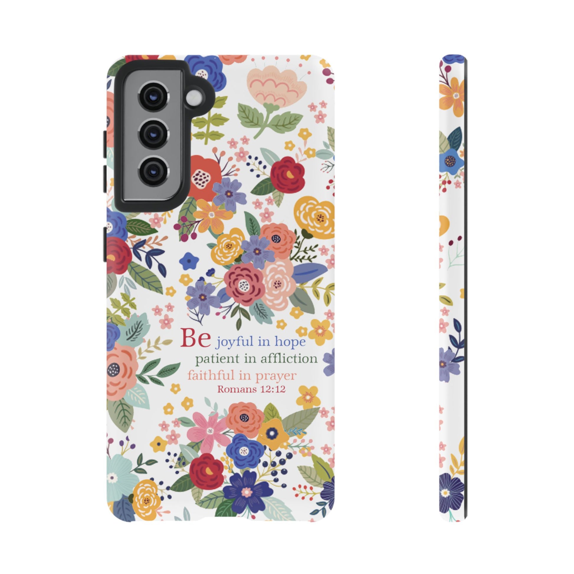 Be Joyful Floral Christian Tough Samsung Phone Case - Amazing Faith Designs