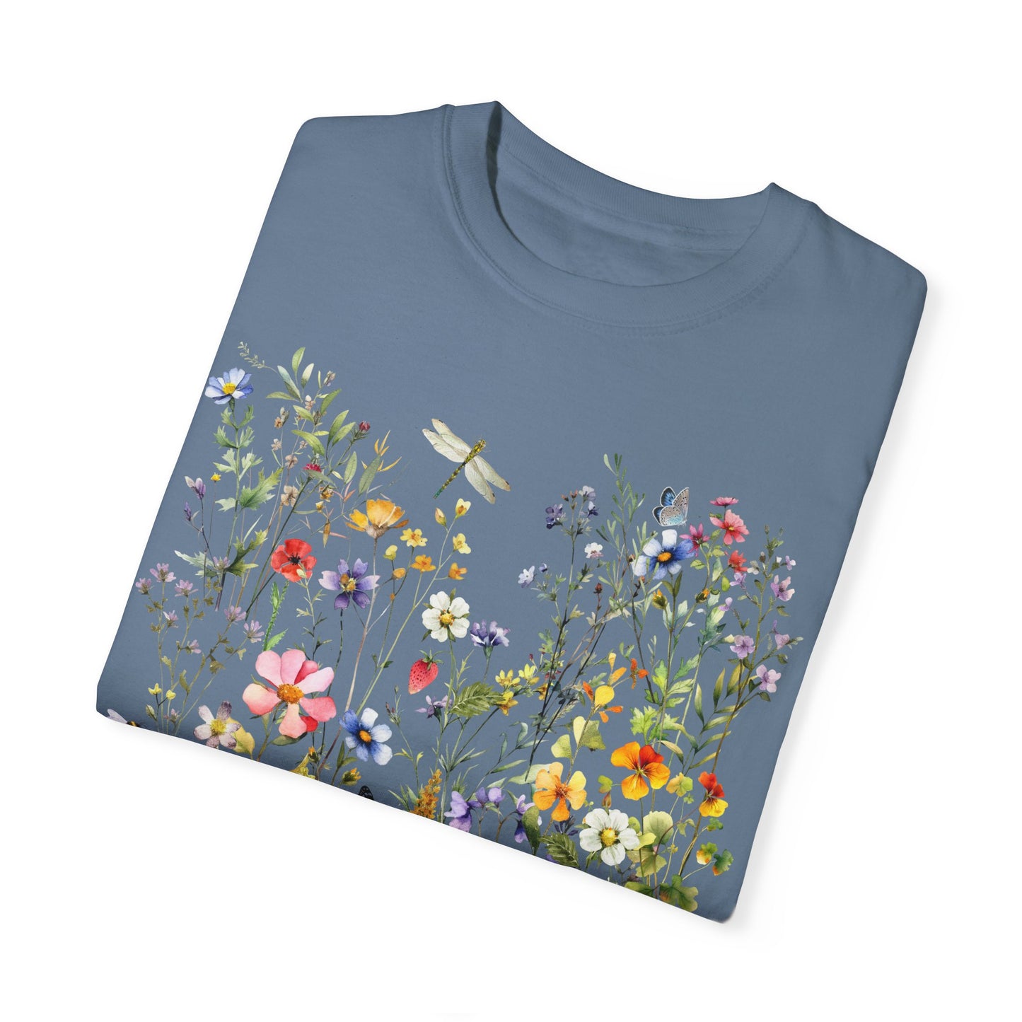 Vintage Wildflowers Garment Dyed Shirt - Amazing Faith Designs