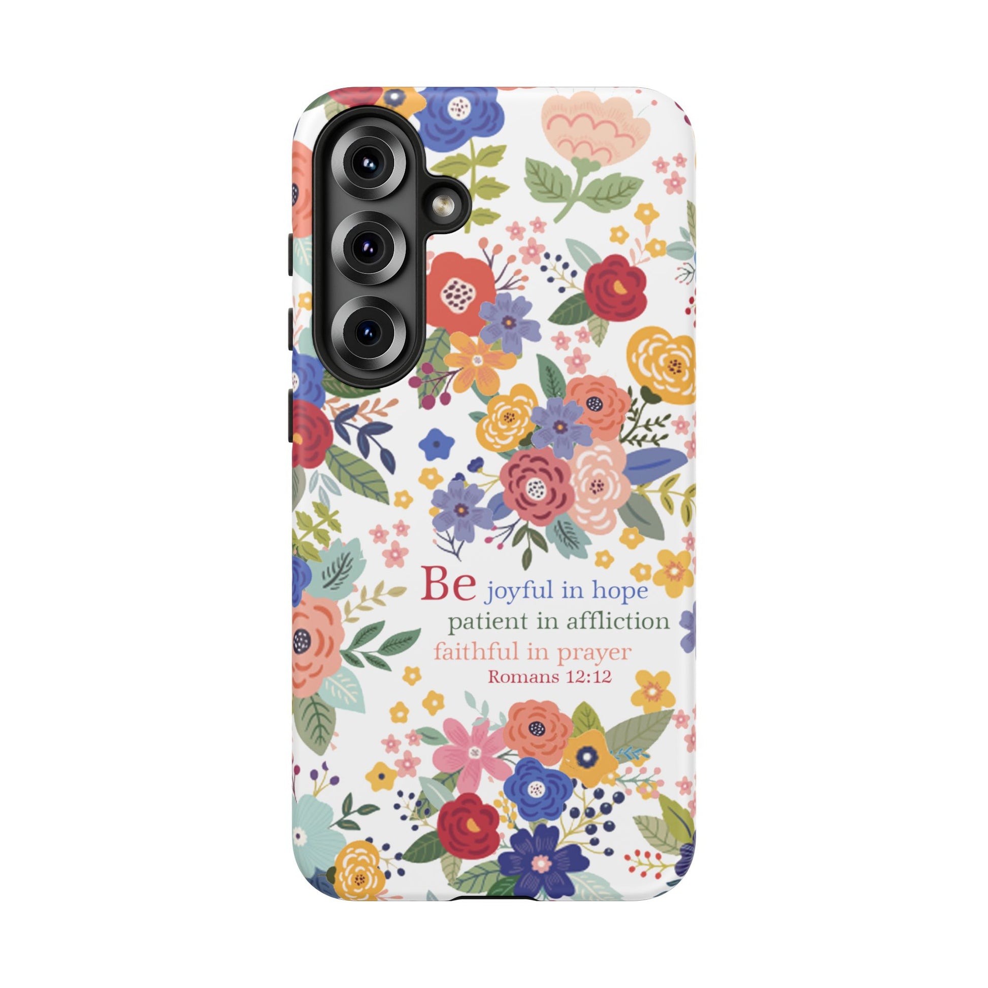 Be Joyful Floral Christian Tough Samsung Phone Case - Amazing Faith Designs