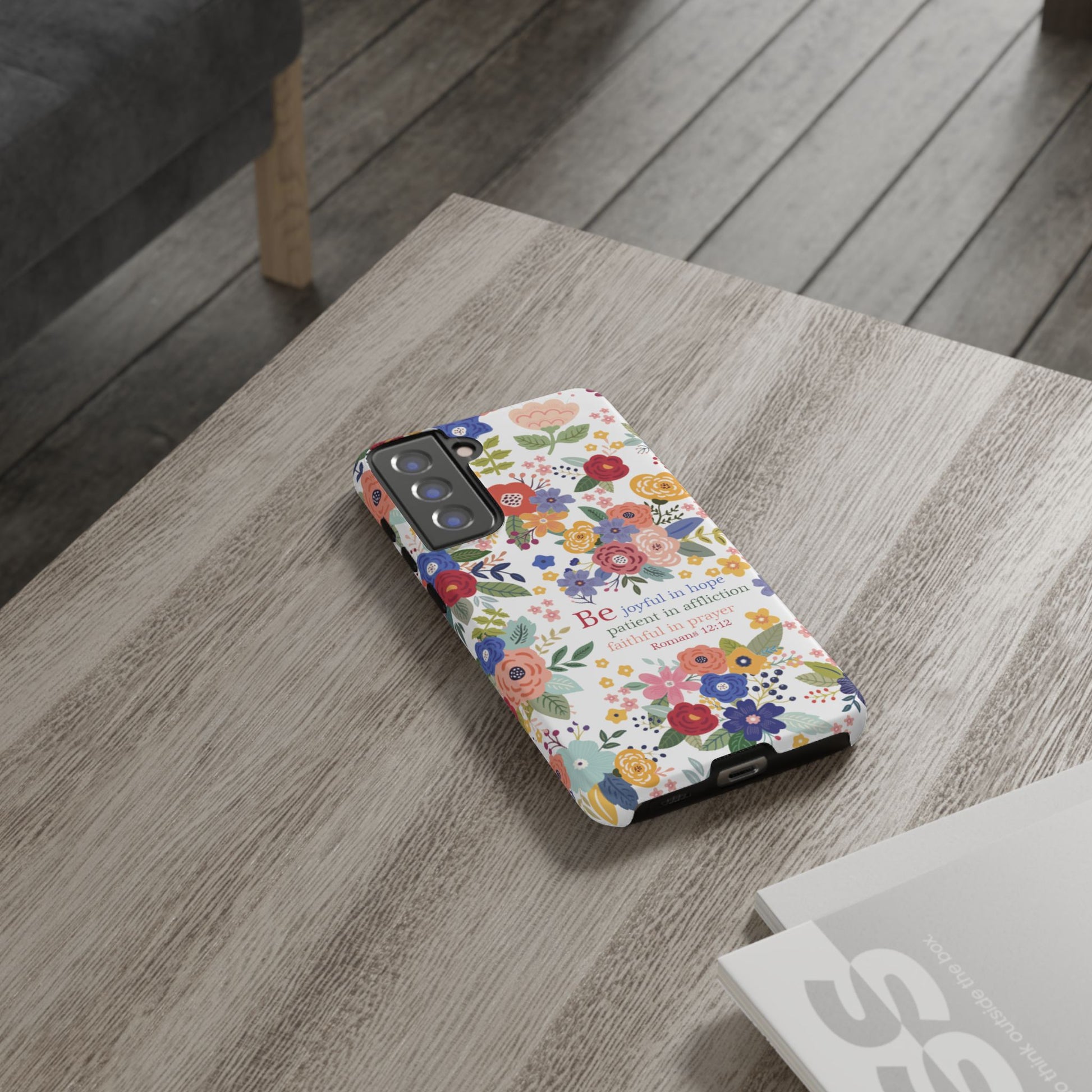 Be Joyful Floral Christian Tough Samsung Phone Case - Amazing Faith Designs