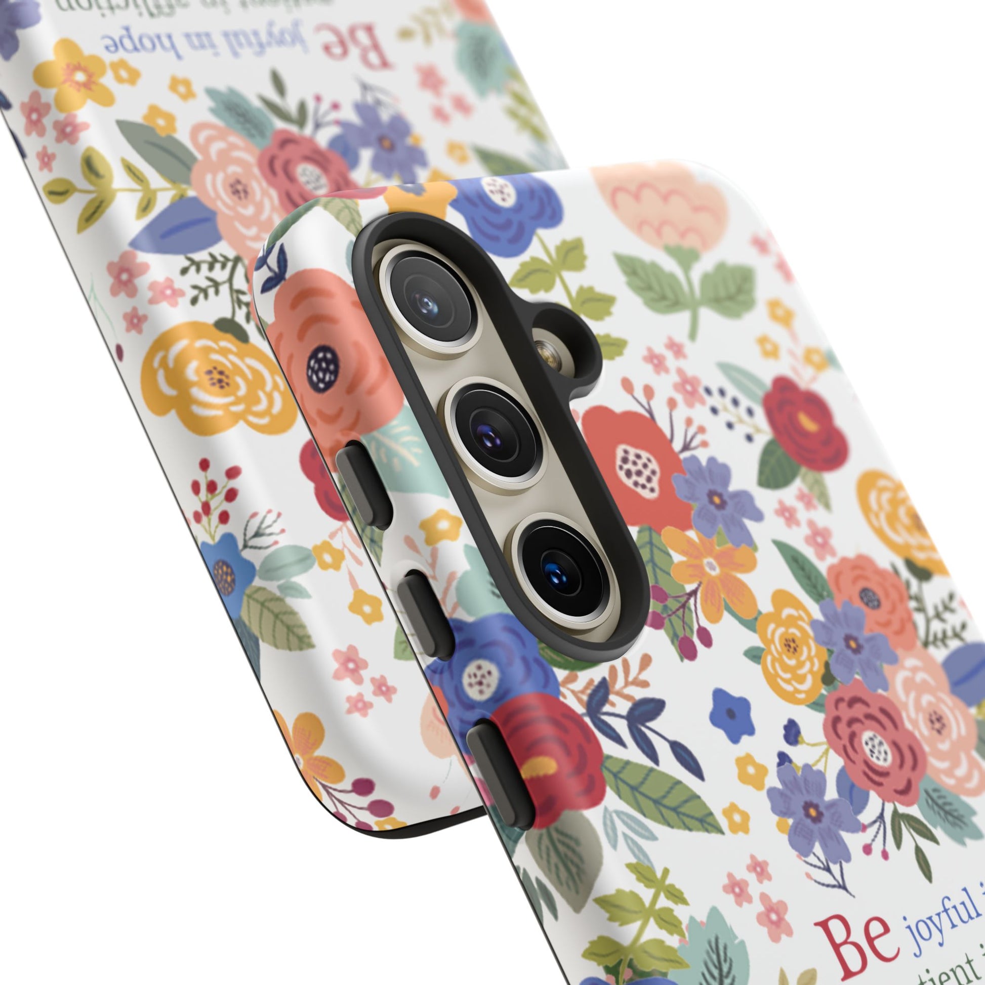 Be Joyful Floral Christian Tough Samsung Phone Case - Amazing Faith Designs