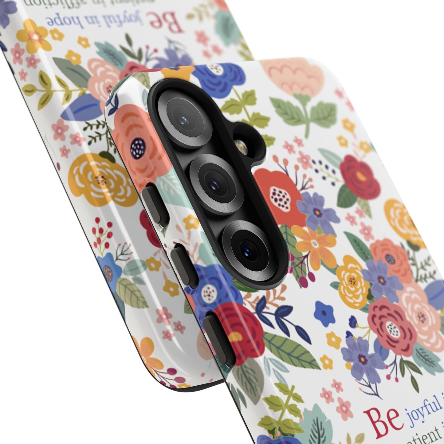 Be Joyful Floral Christian Tough Samsung Phone Case - Amazing Faith Designs