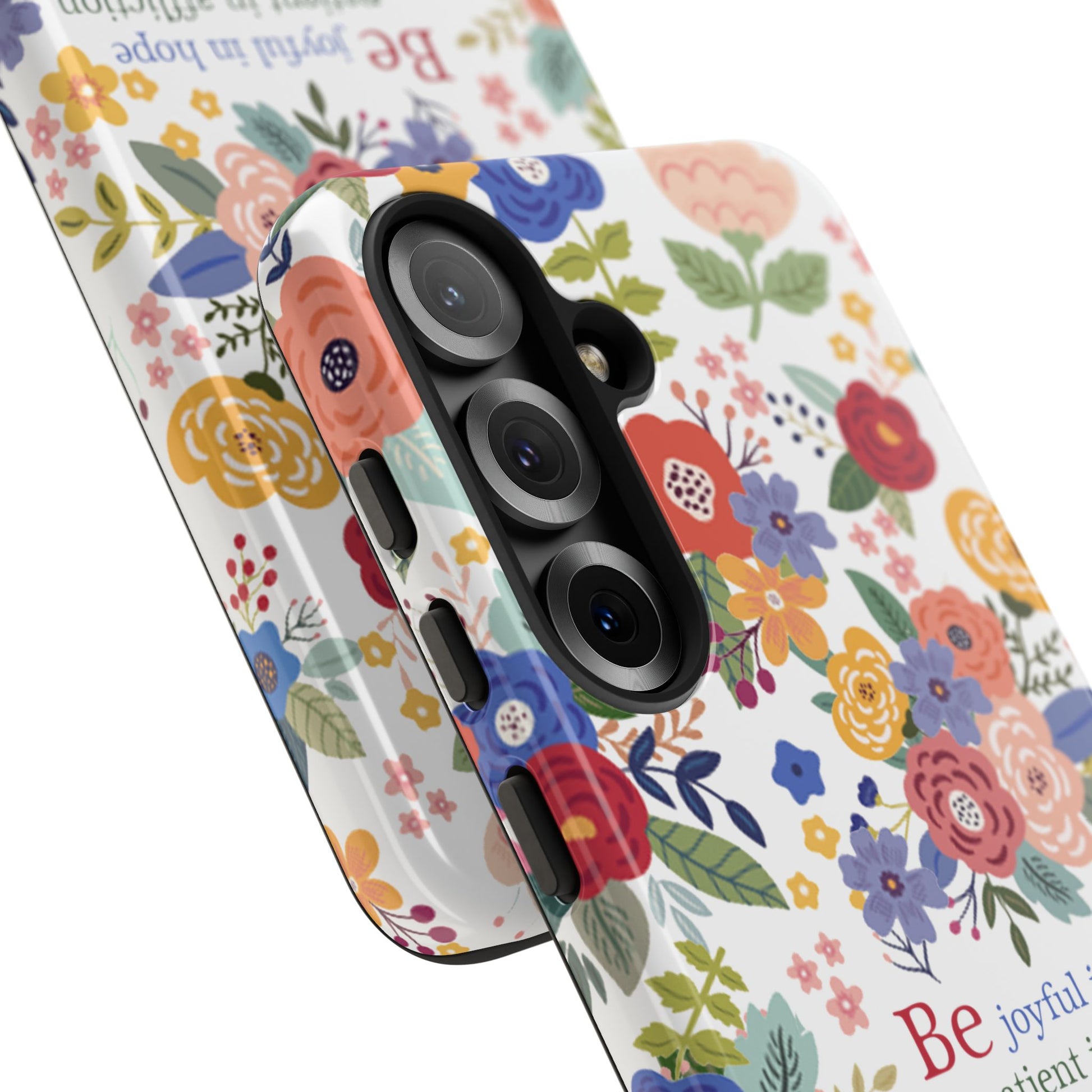 Be Joyful Floral Christian Tough Samsung Phone Case - Amazing Faith Designs
