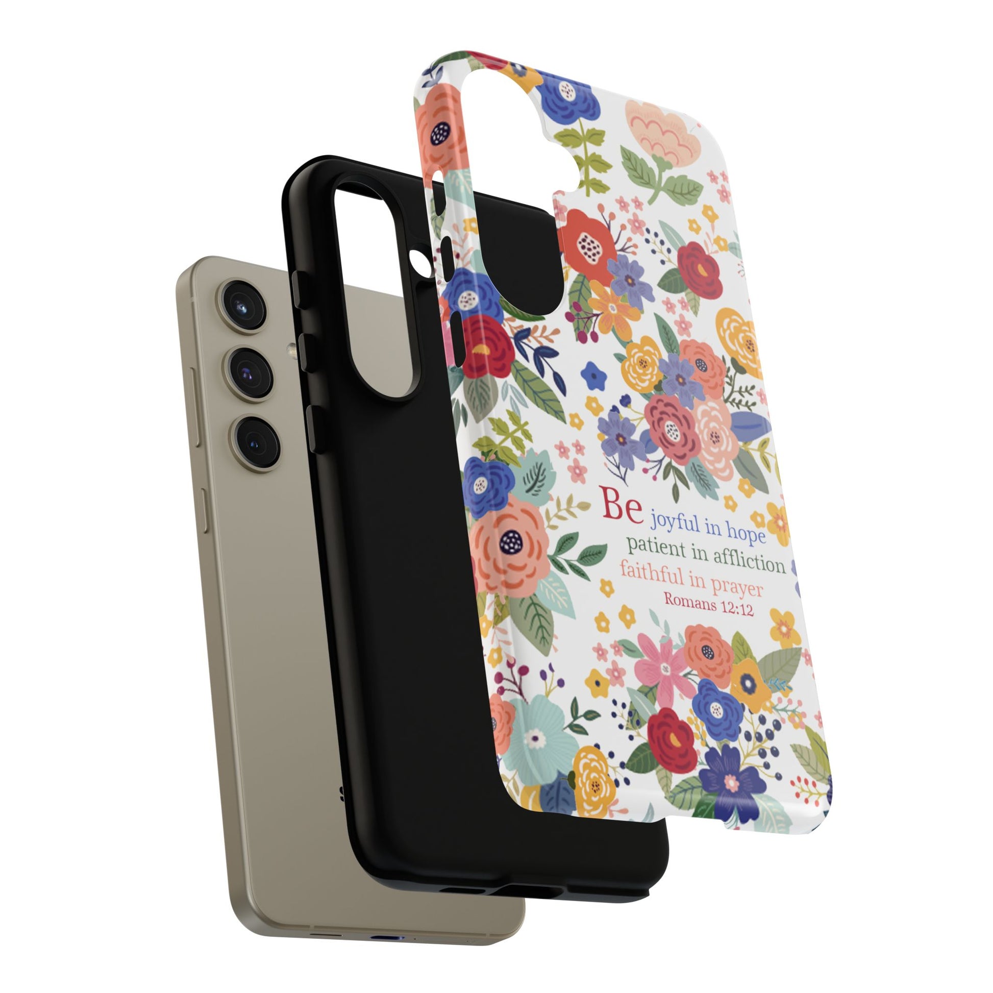 Be Joyful Floral Christian Tough Samsung Phone Case - Amazing Faith Designs