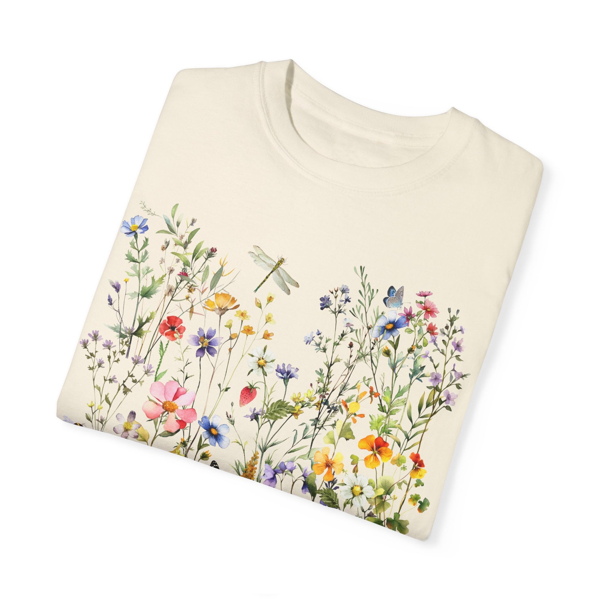 Vintage Wildflowers Garment Dyed Shirt - Amazing Faith Designs