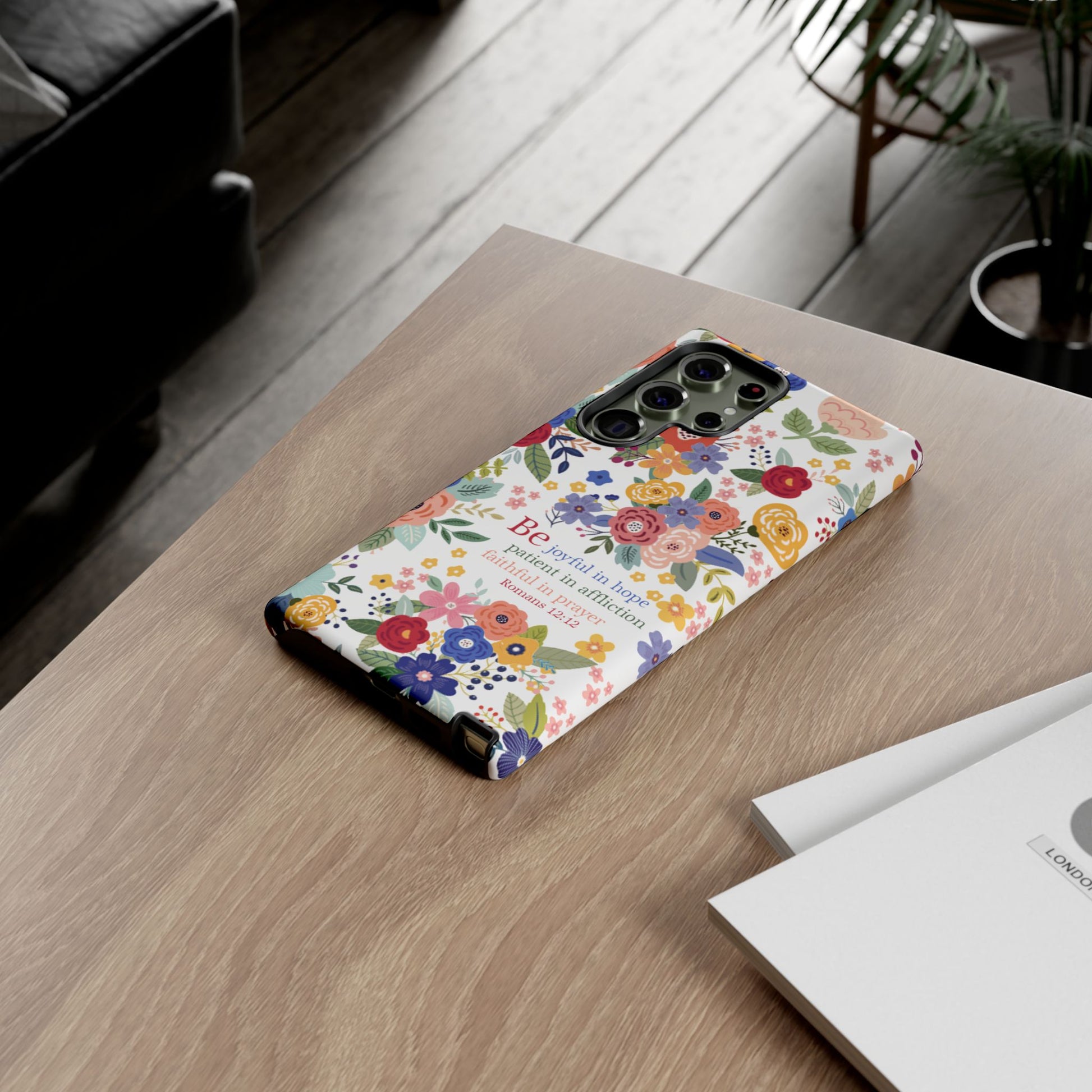 Be Joyful Floral Christian Tough Samsung Phone Case - Amazing Faith Designs