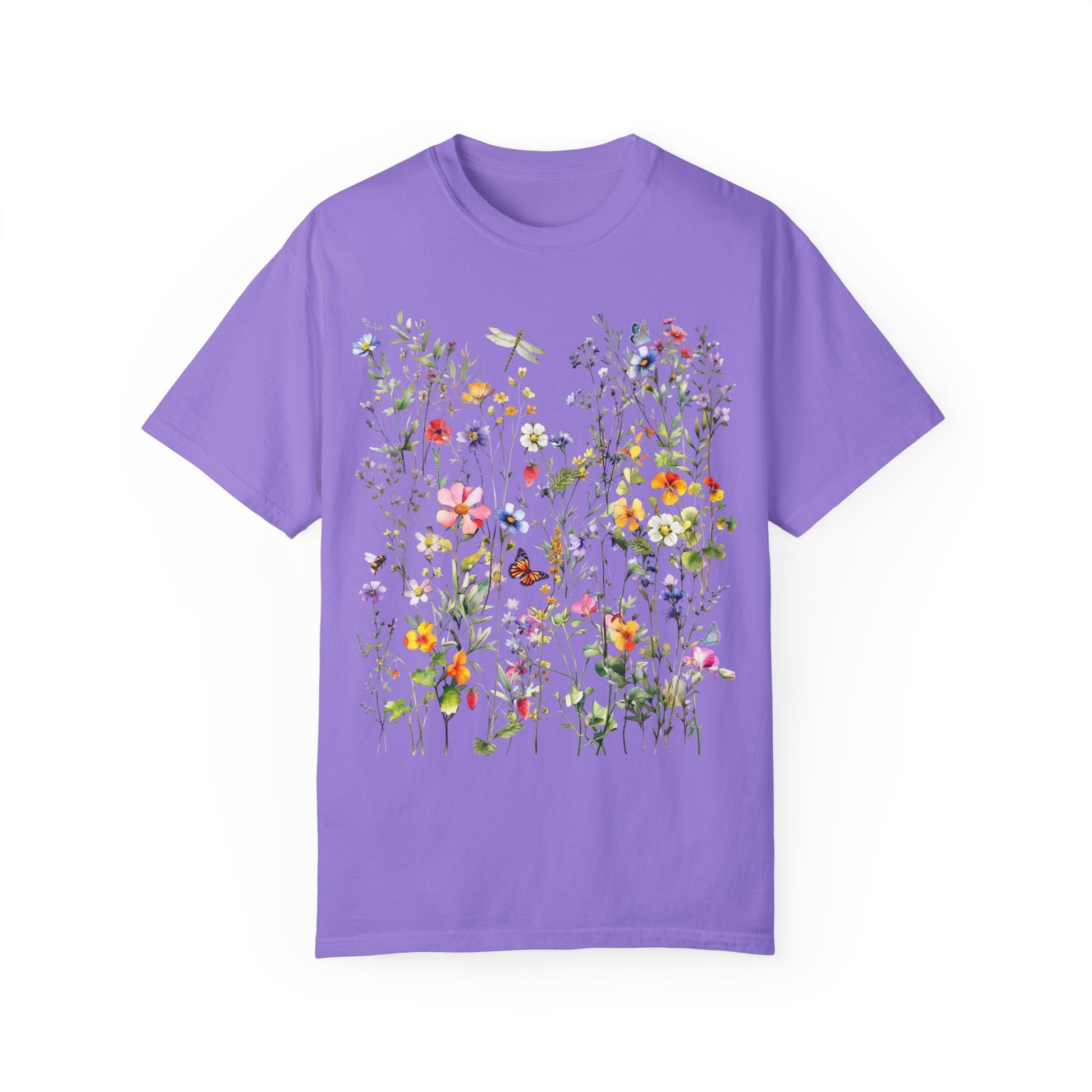 Vintage Wildflowers Garment Dyed Shirt - Amazing Faith Designs