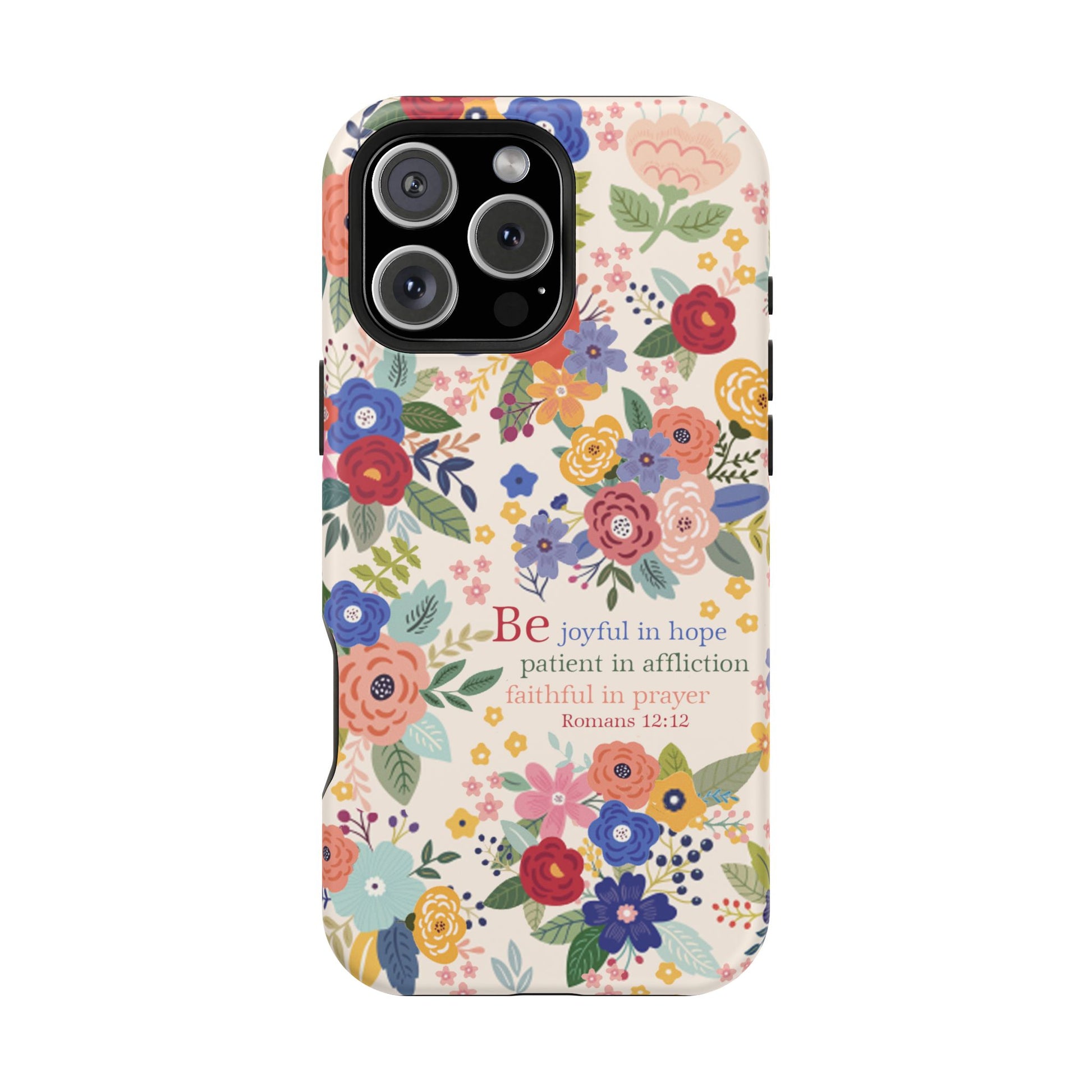 Be Joyful Floral Christian Magsafe Tough Phone Case - Amazing Faith Designs