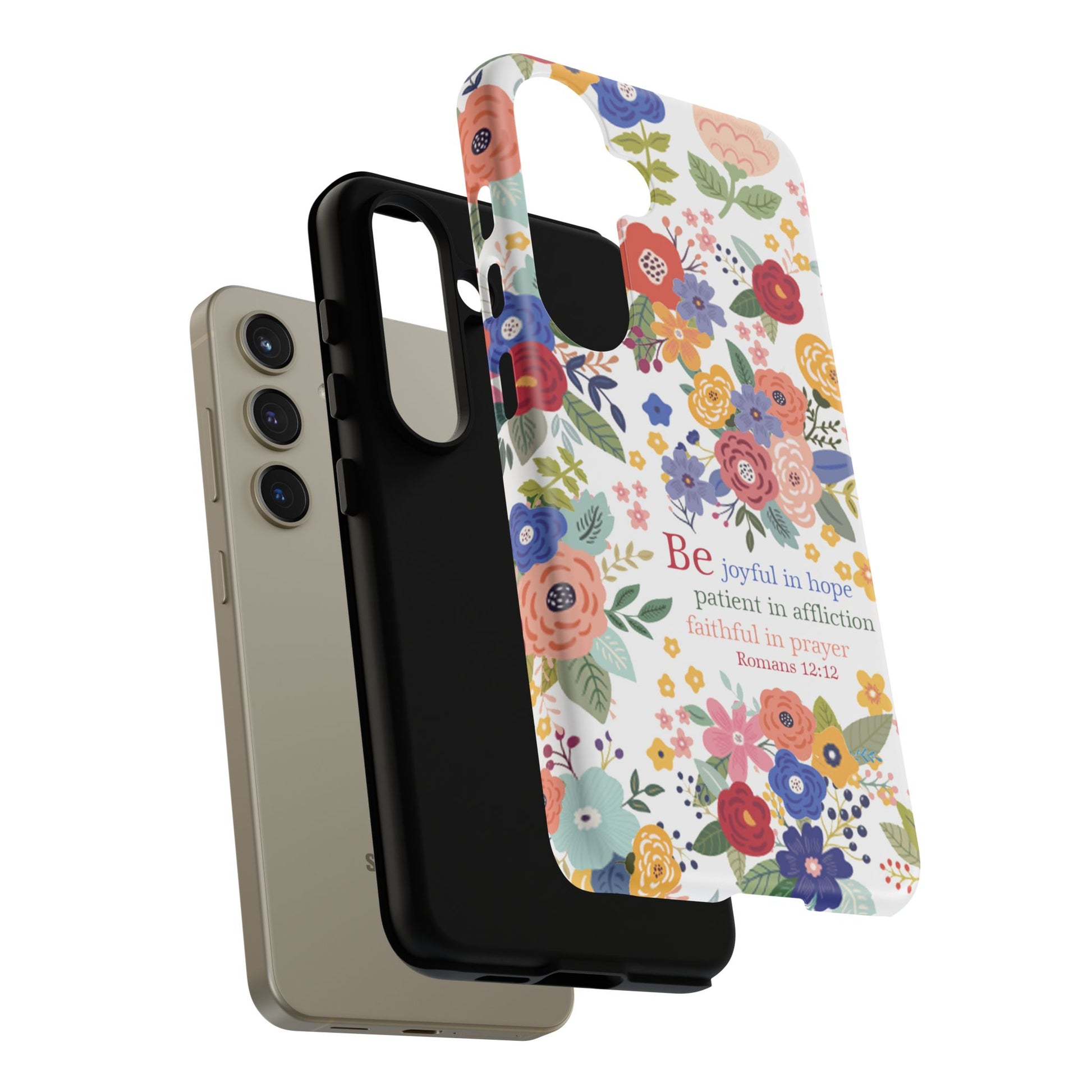 Be Joyful Floral Christian Tough Samsung Phone Case - Amazing Faith Designs