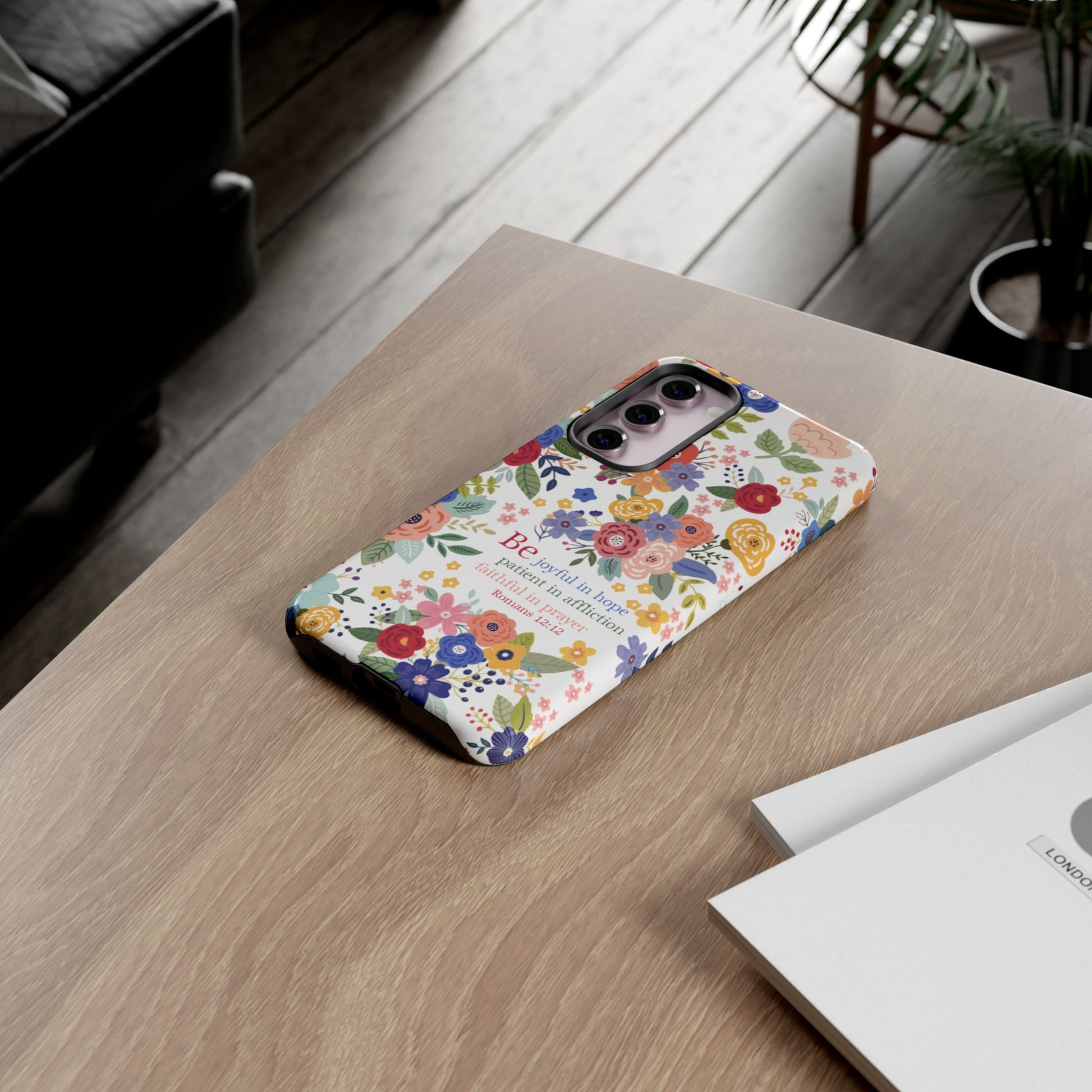 Be Joyful Floral Christian Tough Samsung Phone Case - Amazing Faith Designs