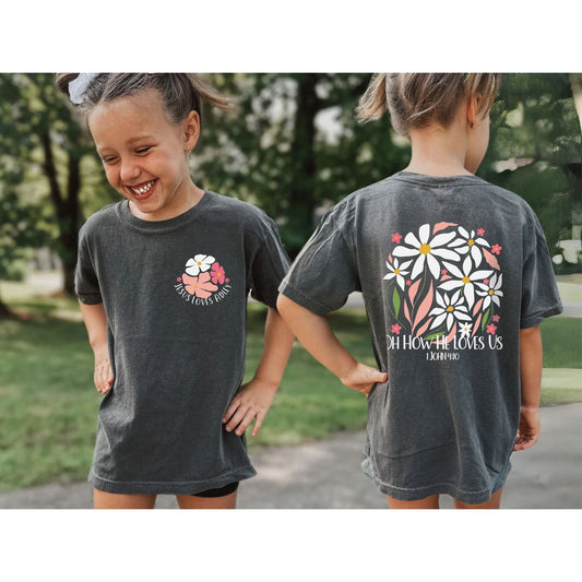 Boho Flowers Girls Christian Shirt - Amazing Faith Designs