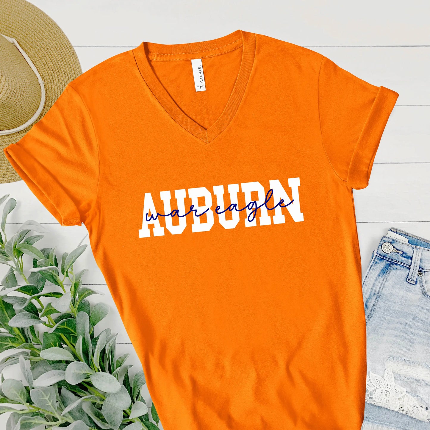 Auburn War Eagle Collegiate Unisex V-neck Tshirt teelaunch