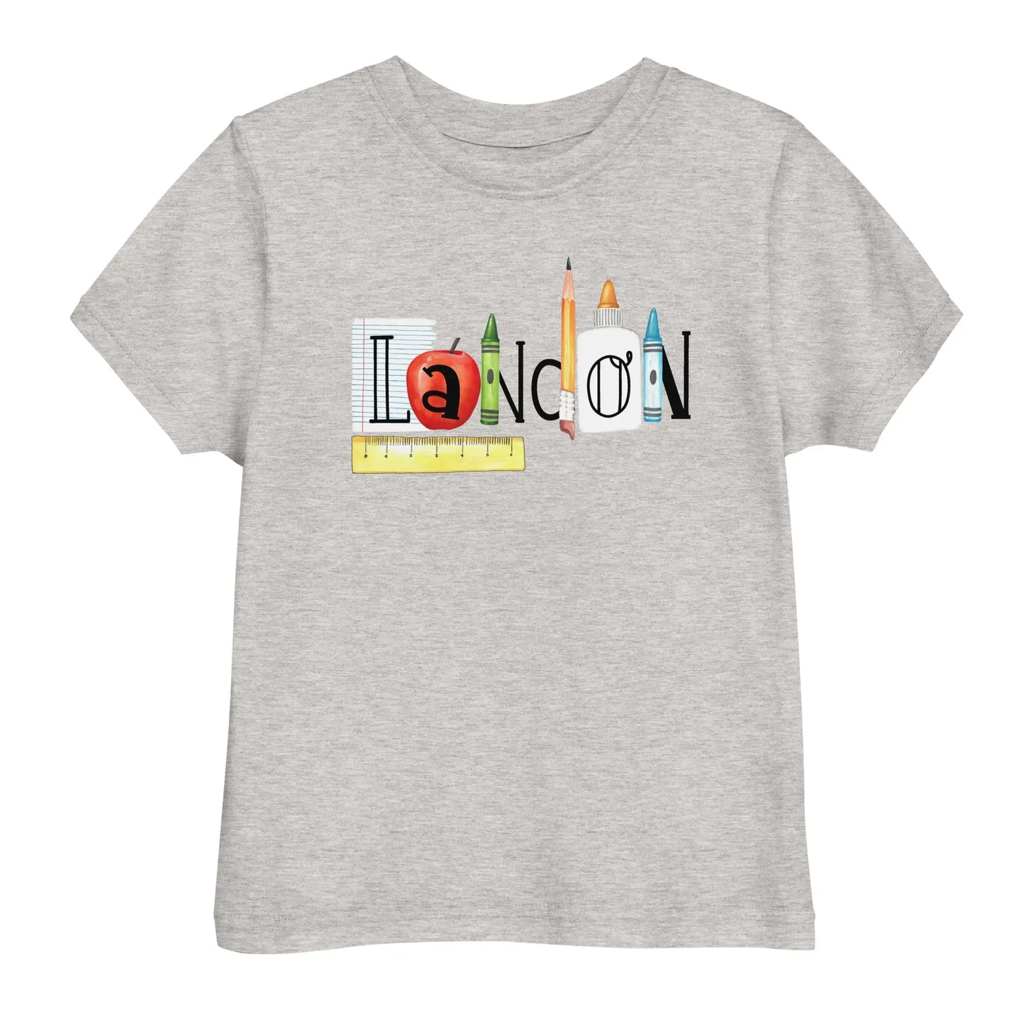 Back to School Name Toddler t-shirt - grey Amazing Faith Designs