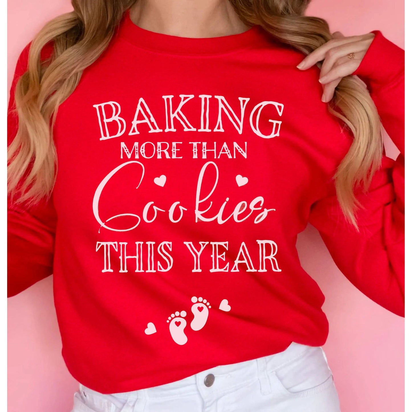 Baking More than Cookies This Year Sweatshirt, Pregnancy Announcement Sweatshirt SPOD