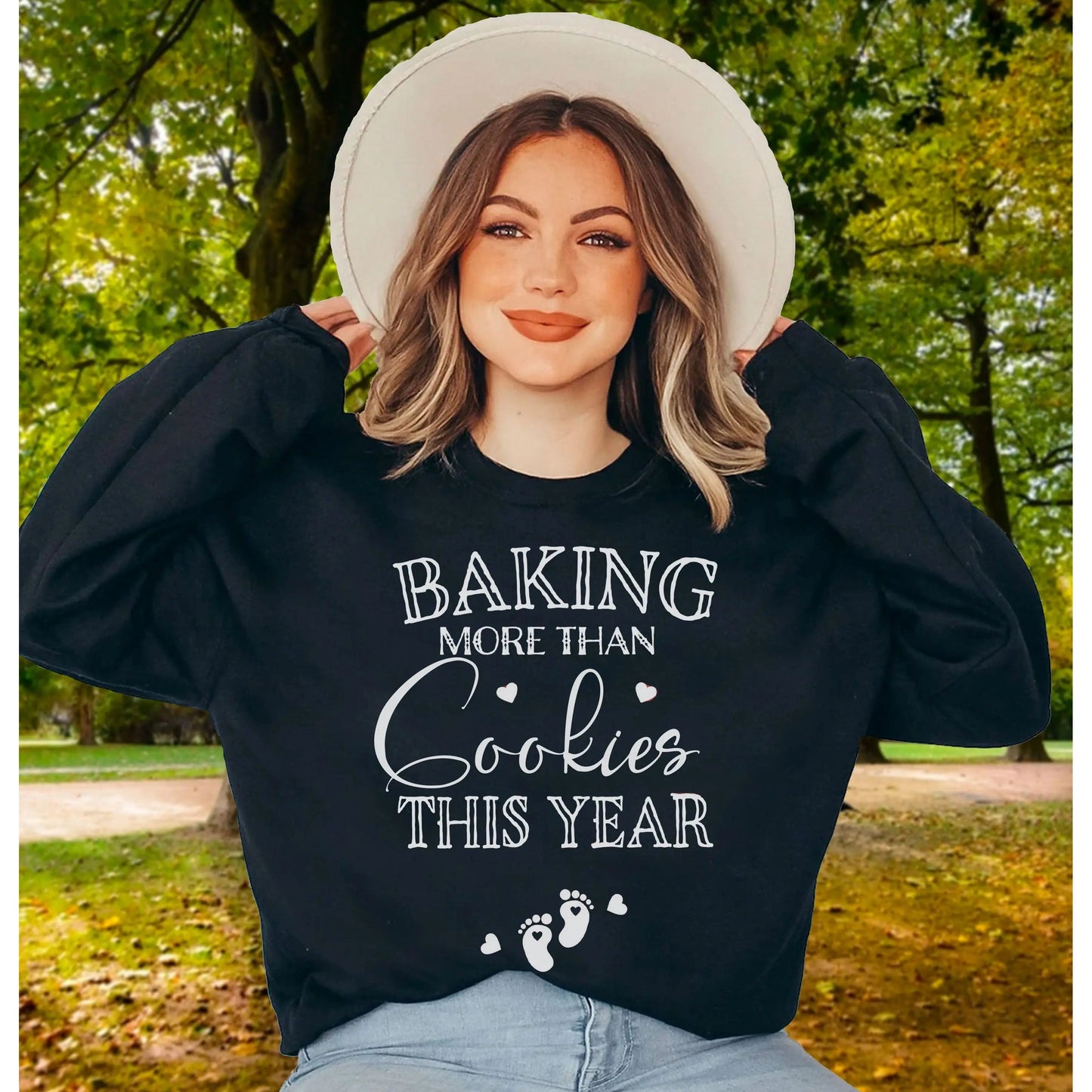 Baking More than Cookies This Year Sweatshirt, Pregnancy Announcement Sweatshirt SPOD