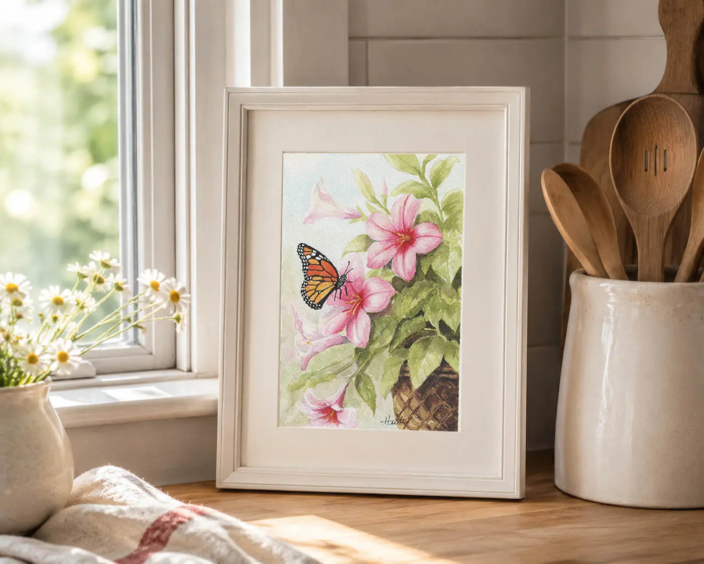 Bathed in Light– White Hydrangea Watercolor Prints Amazing Faith Designs