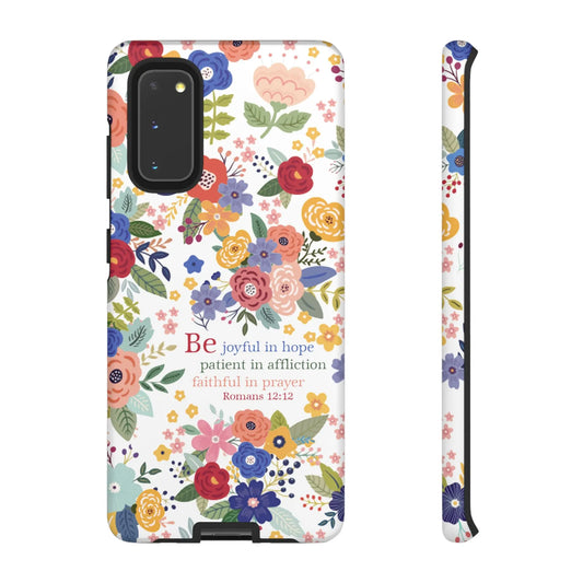 Be Joyful Floral Christian Tough Samsung Phone Case - Amazing Faith Designs