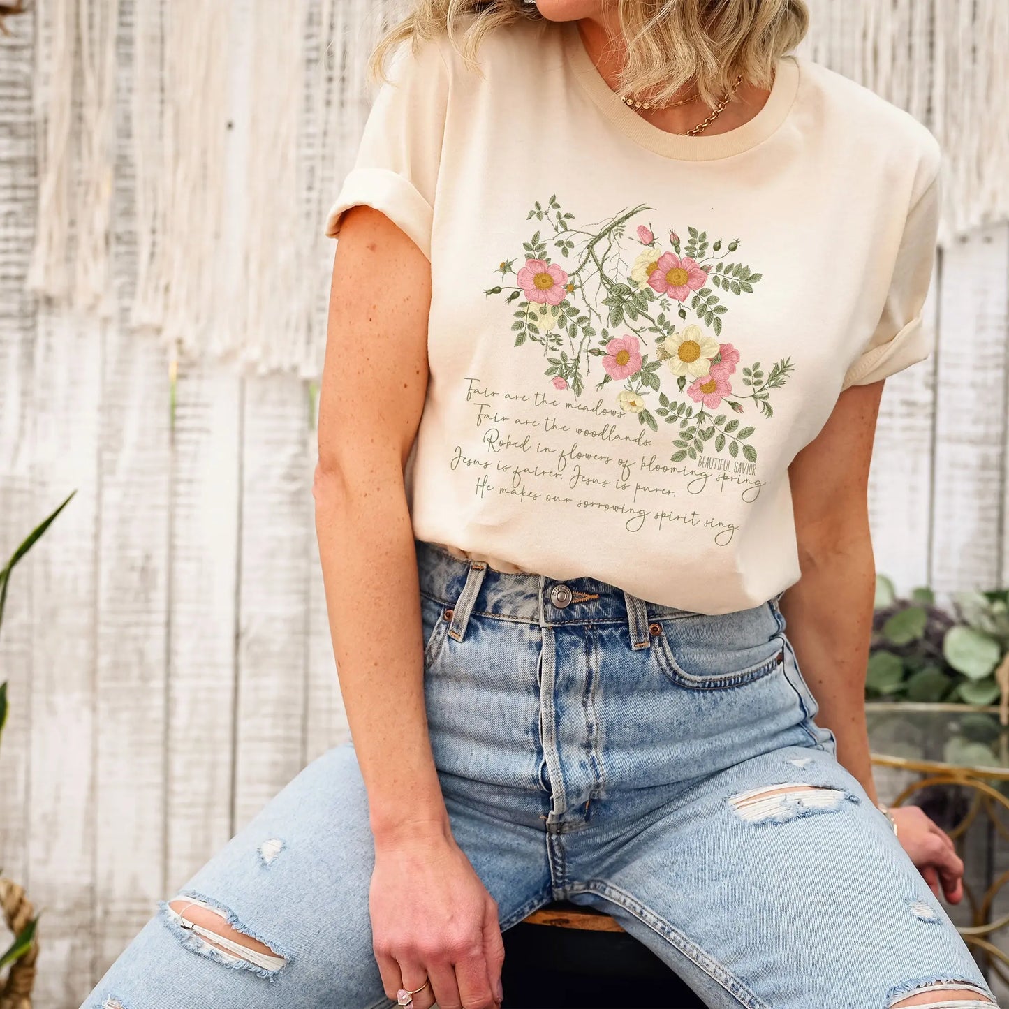 Beautiful Savior Roses Christian Shirt Printify
