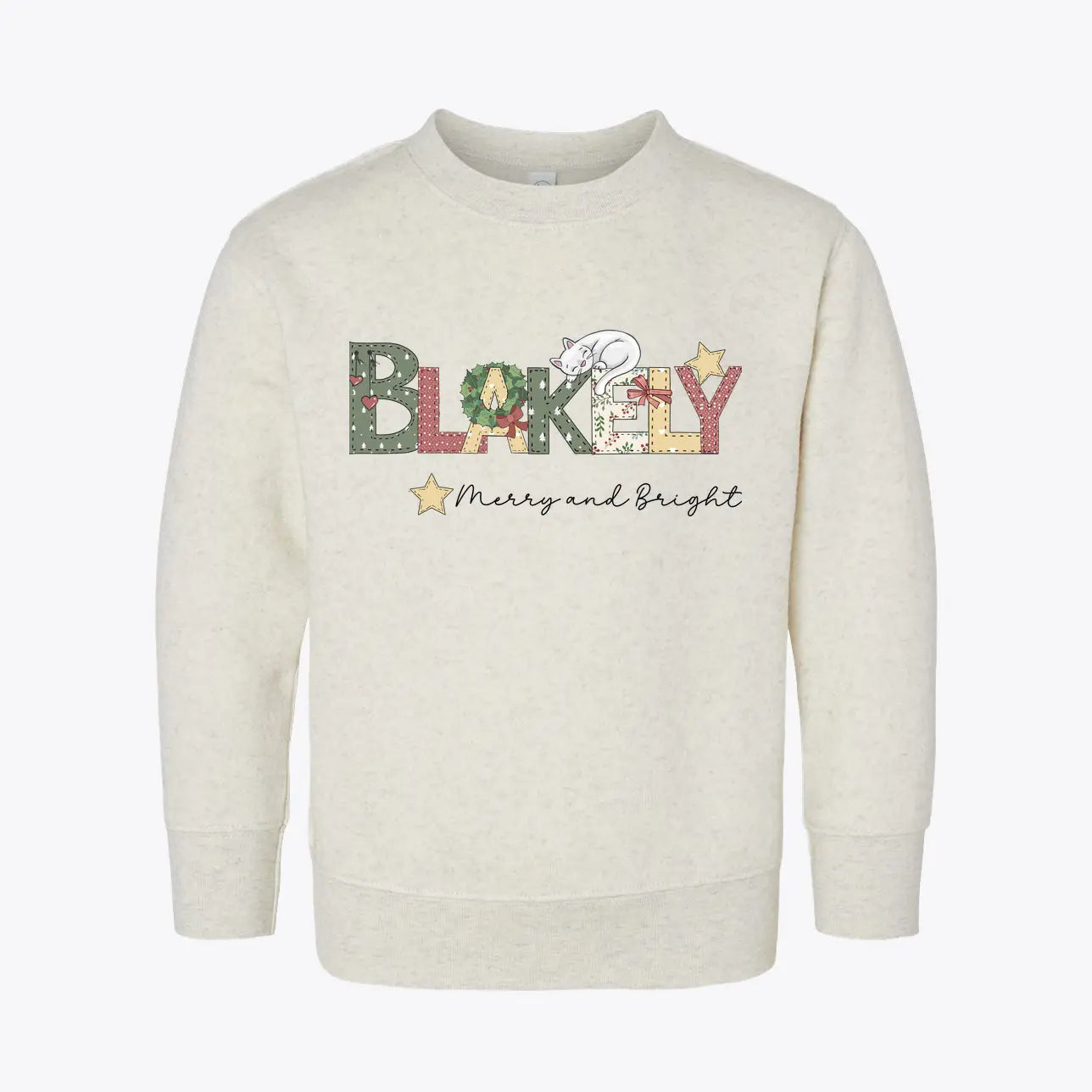 Blakely Christmas Cat Toddler Sweatshirt SimplePrint